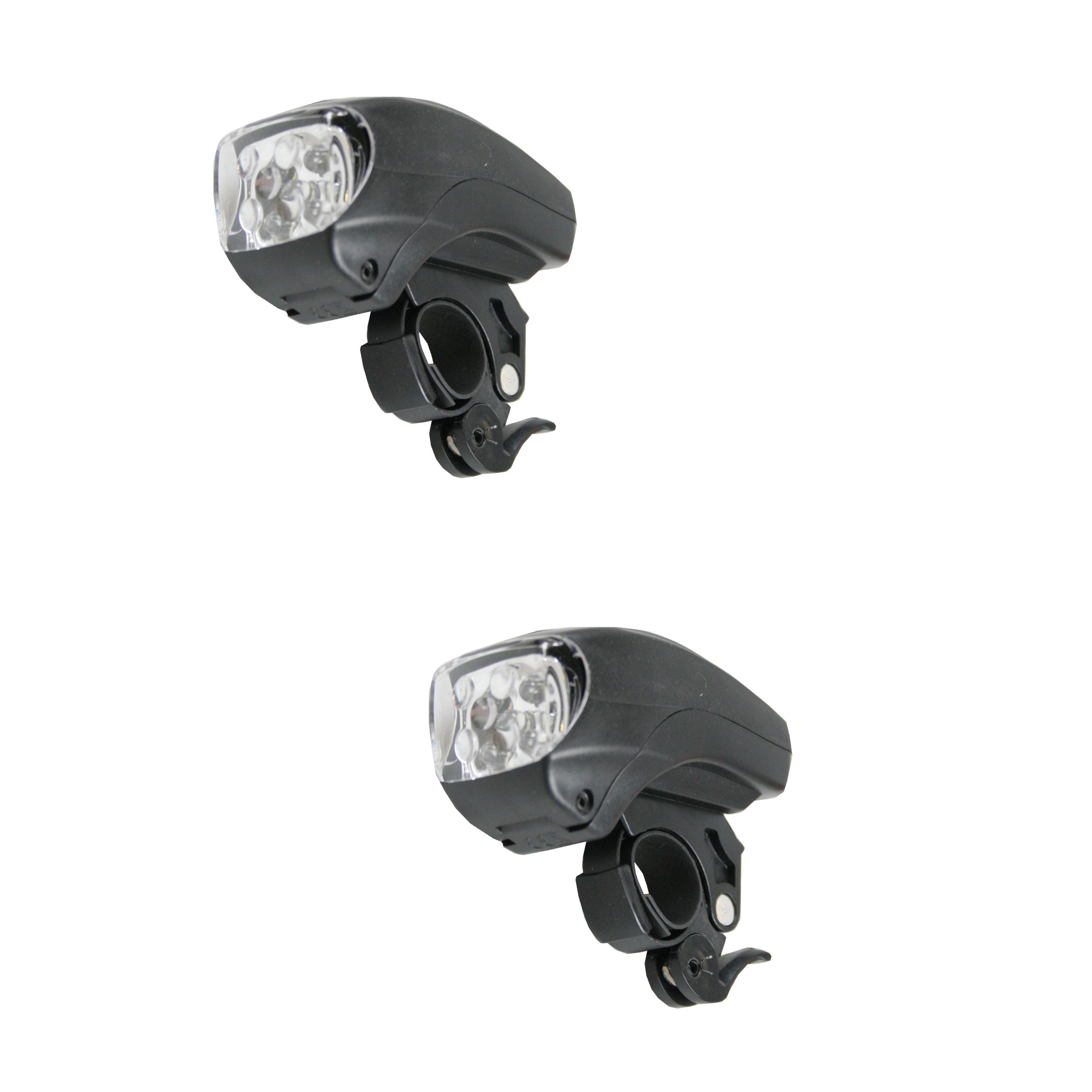 2x Fietskoplampen-voorlichten zwart LED fietsverlichting