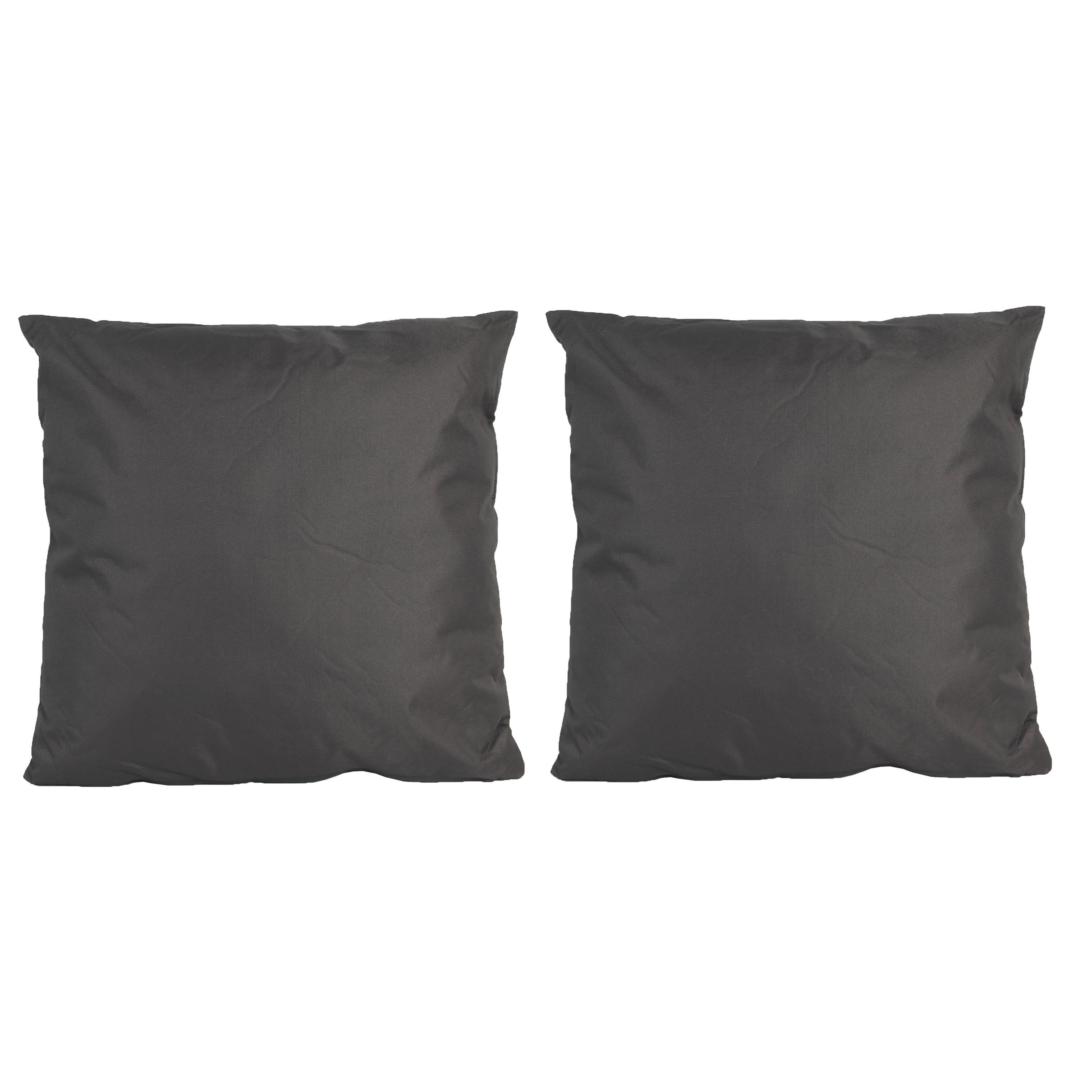 2x Grote bank-sier kussens voor binnen en buiten in de kleur antraciet grijs 60 x 60 cm