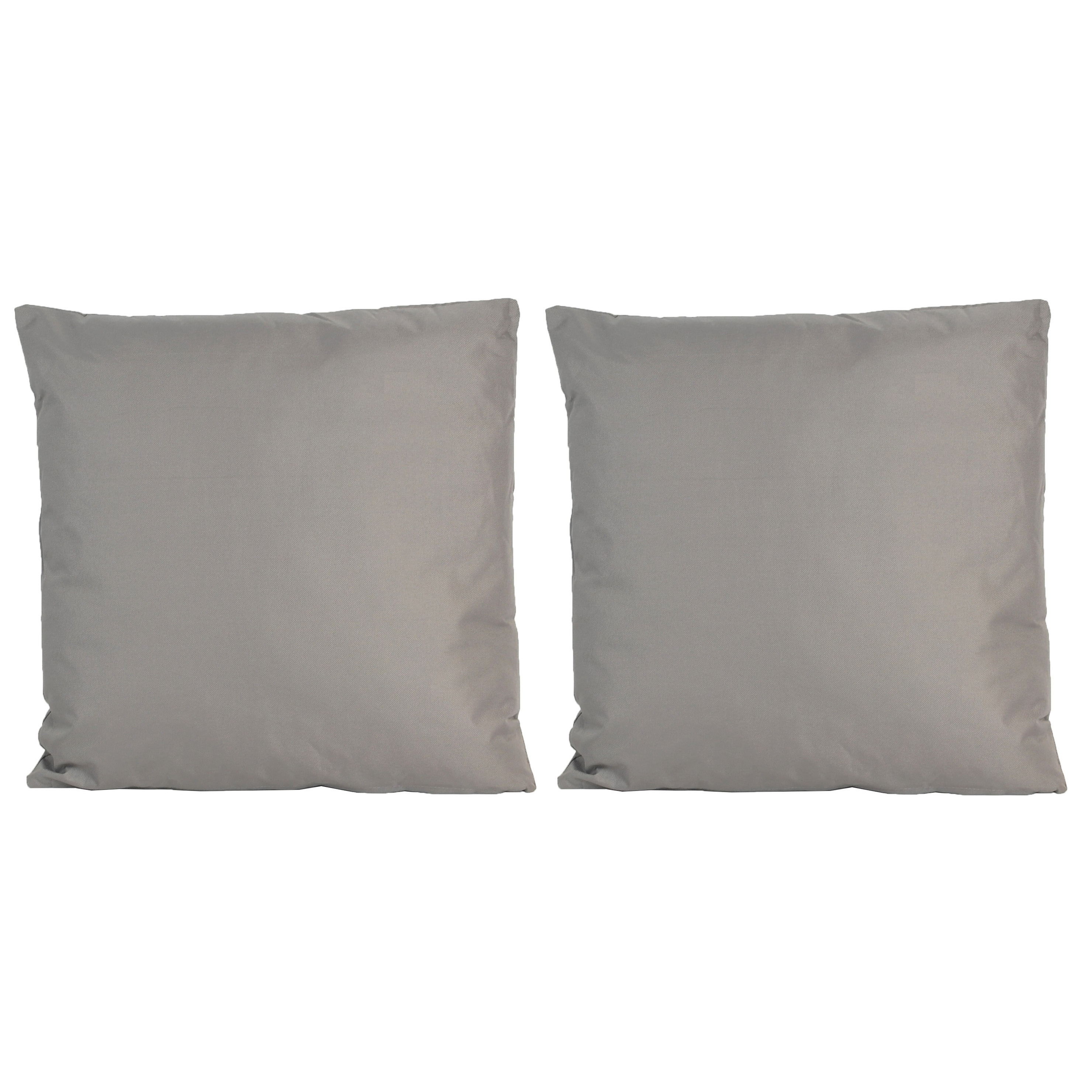 2x Grote bank-sier kussens voor binnen en buiten in de kleur grijs 60 x 60 cm
