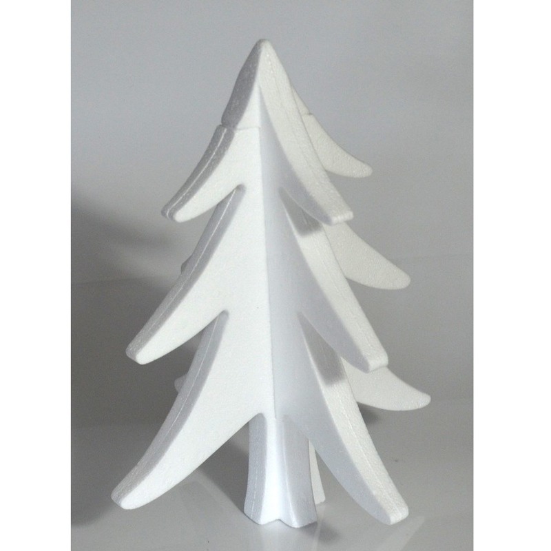 2x Hobby-DIY piepschuim kerstboom 30 cm kerstdecoratie