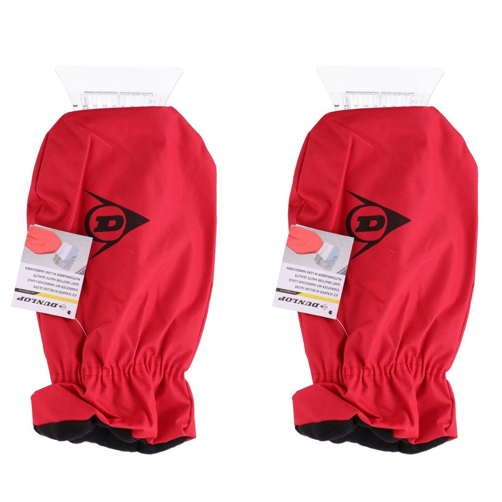 2x Ijskrabbers met warme handschoen rood 35 cm