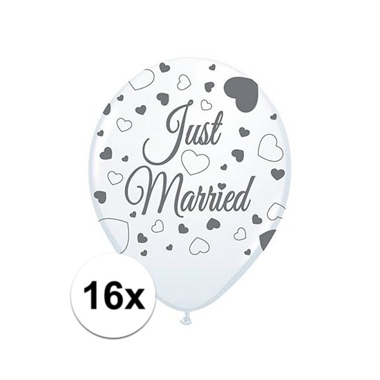 2x Just Married ballonnen 8st. -
