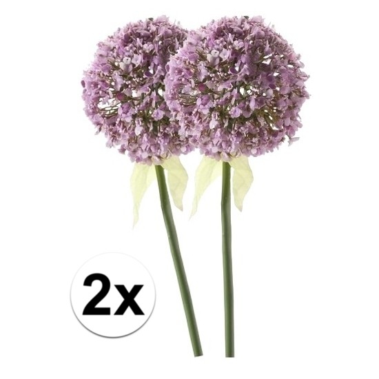 2x Lila sierui kunstbloemen 70 cm