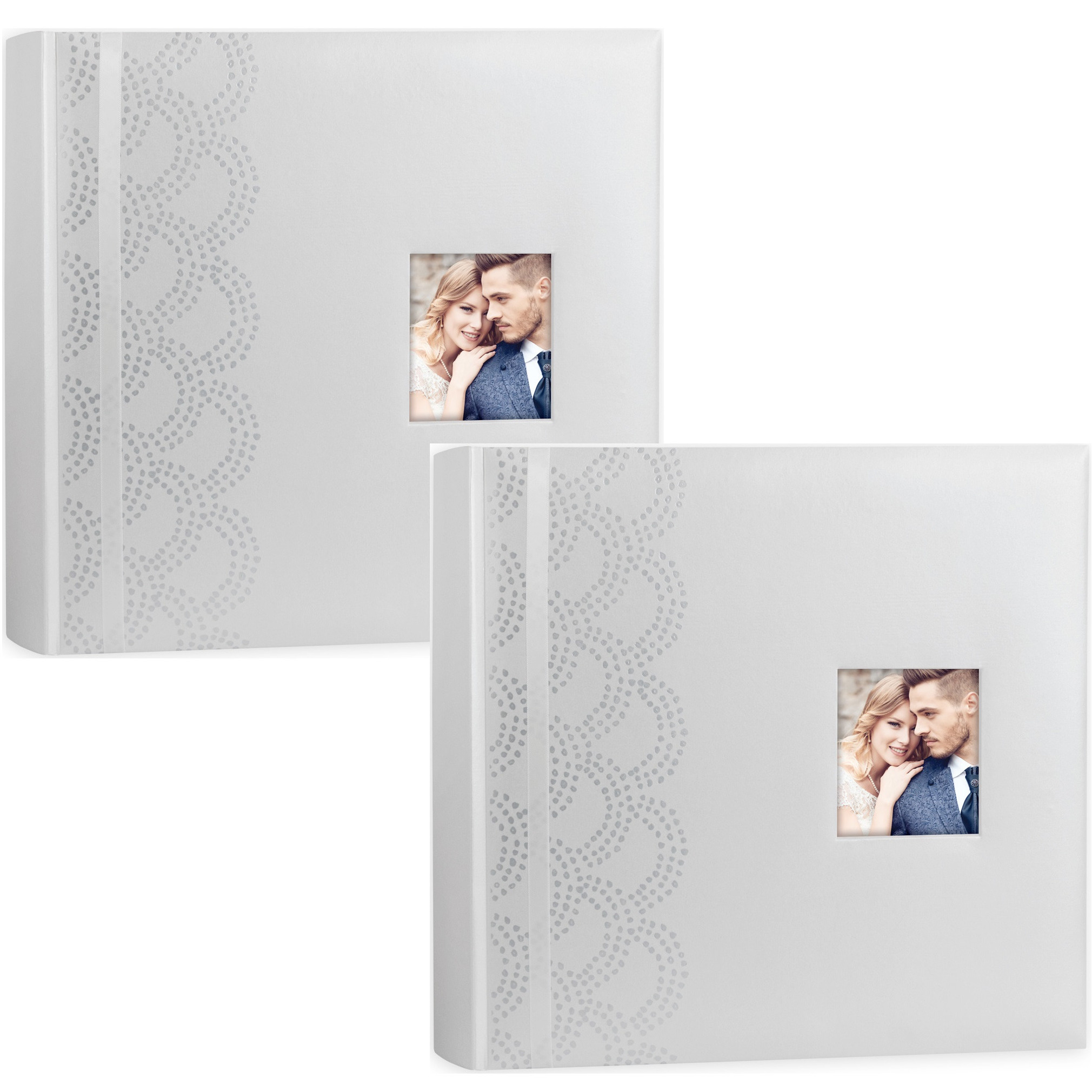 2x Luxe fotoboek-fotoalbum Anais bruiloft-huwelijk met 50 paginas wit 32 x 32 x 5 cm