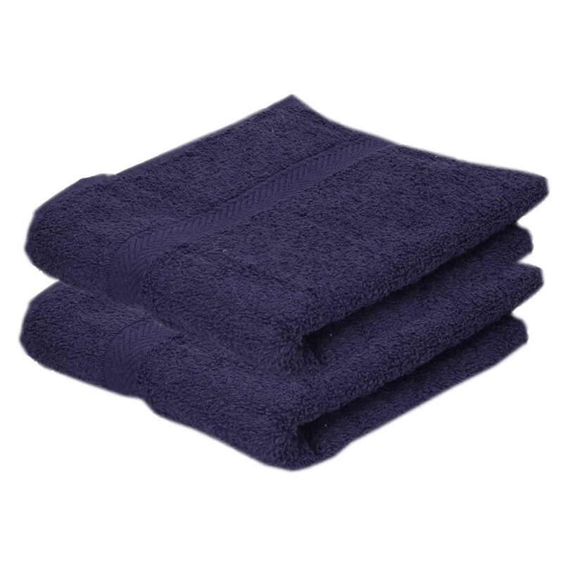 2x Luxe handdoeken navy blauw 50 x 90 cm 550 grams