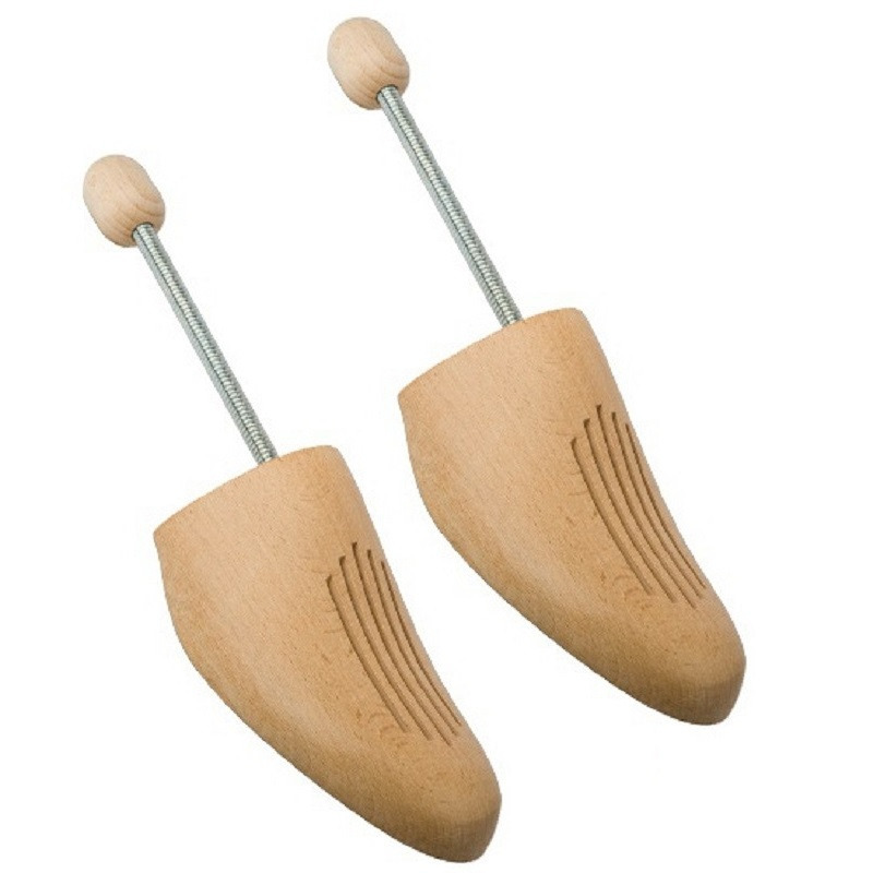2x paar houten schoenspanners in maat 42-43 met spiraalveer