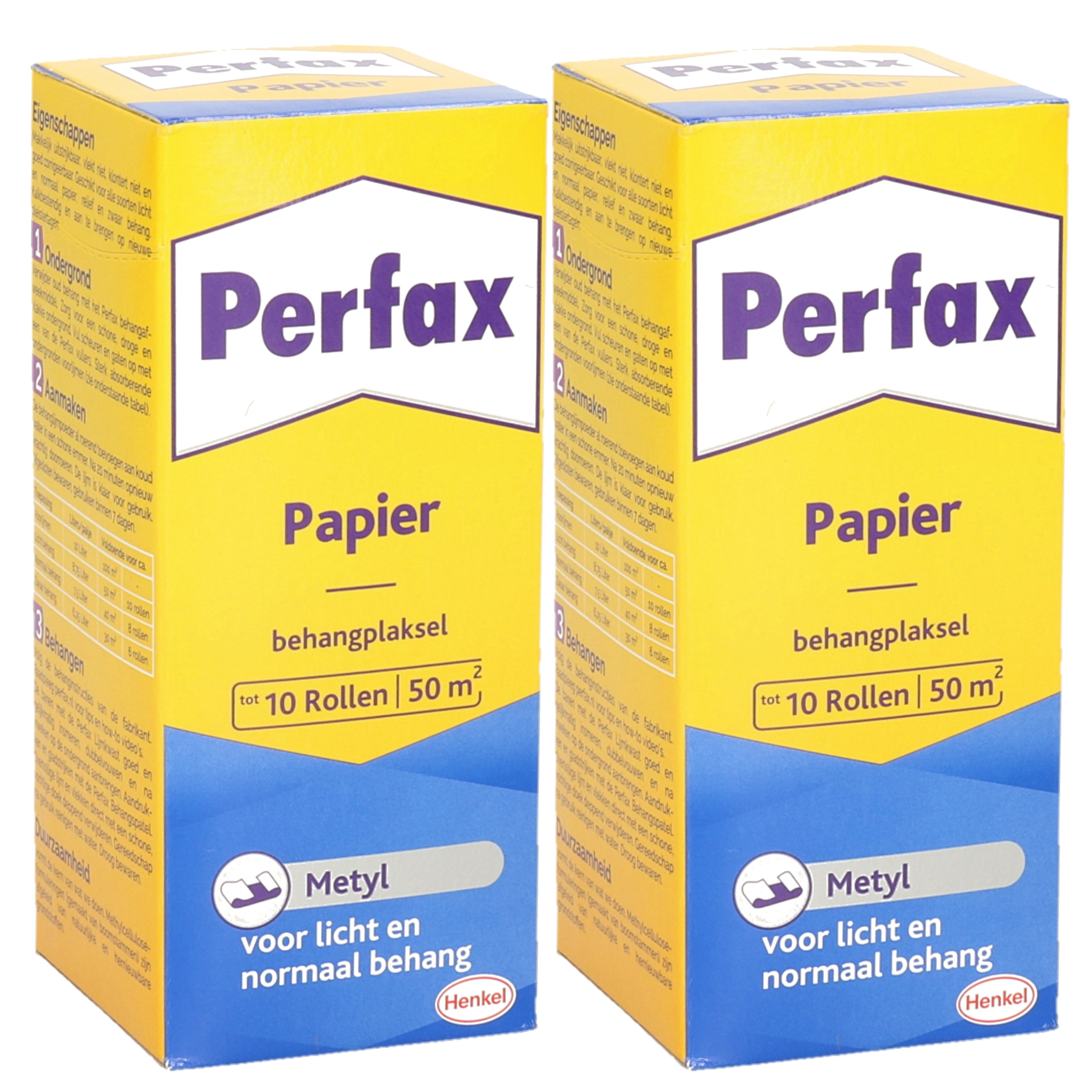 2x pakken Perfax metyl behanglijm-behangplaksel 125 gram