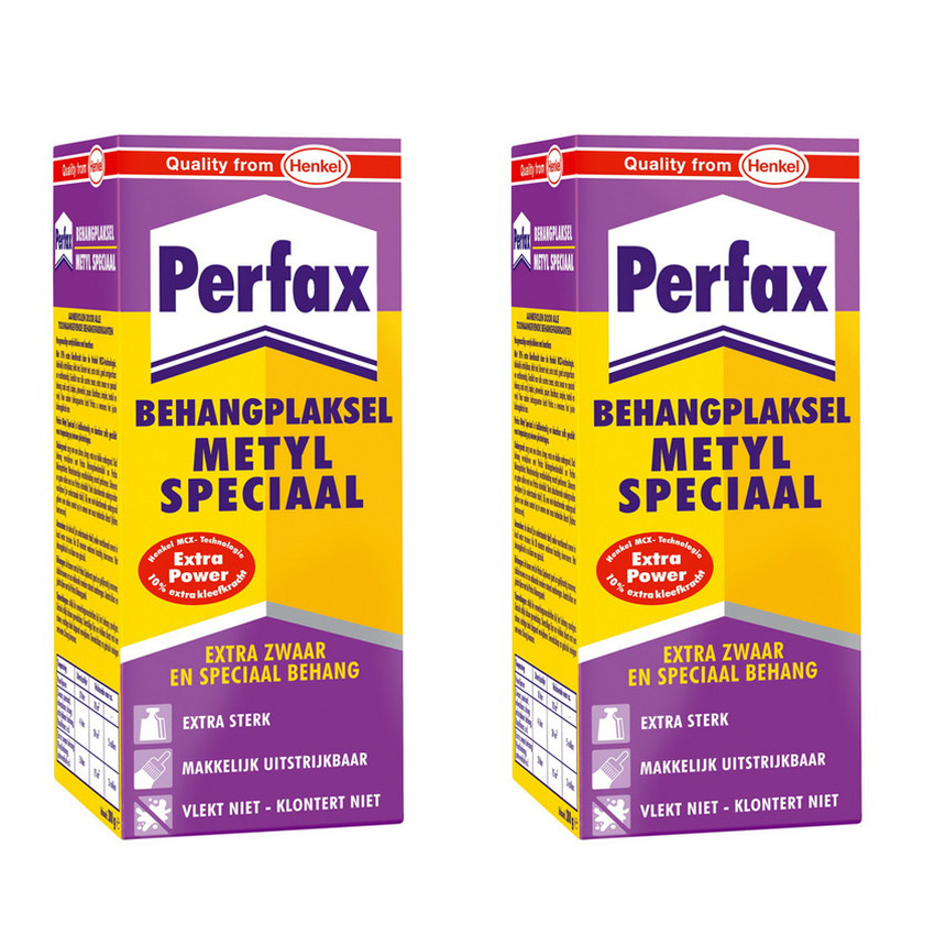 2x pakken Perfax metyl special behanglijm-behangplaksel 180 gram
