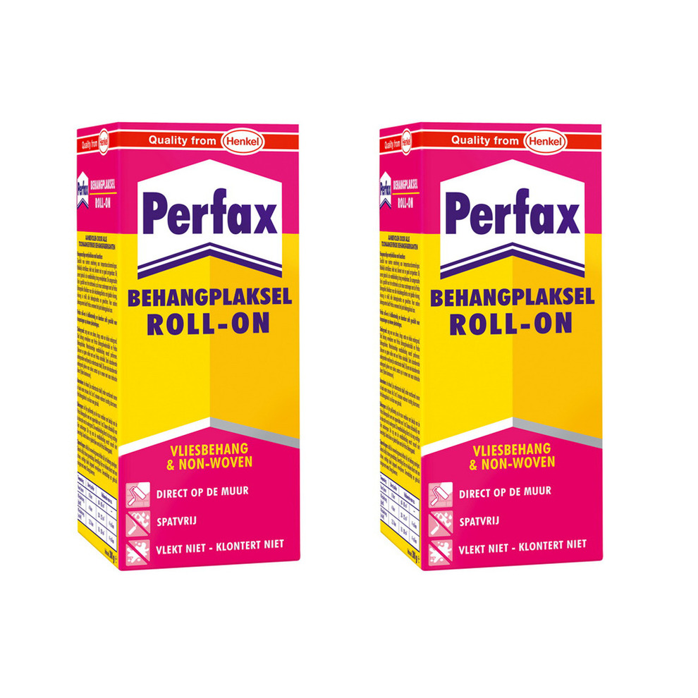 2x pakken Perfax roll-on behanglijm-behangplaksel 200 gram