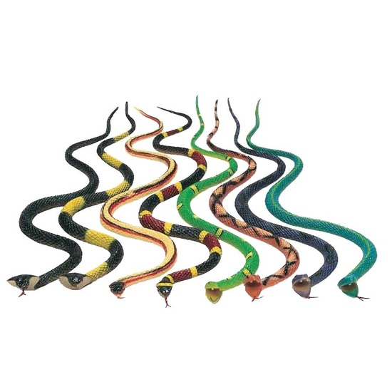 2x Plastic speelgoed dieren slangen 30 cm