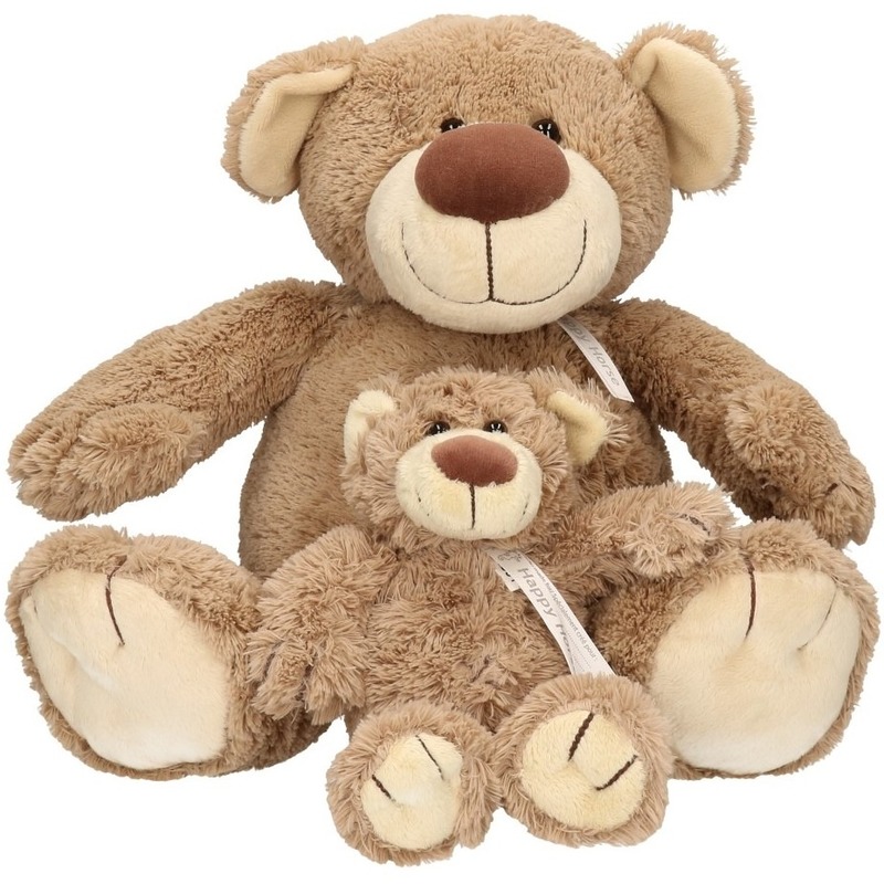 2x Pluche mama en kind Bella knuffelberen 40-22 cm knuffels