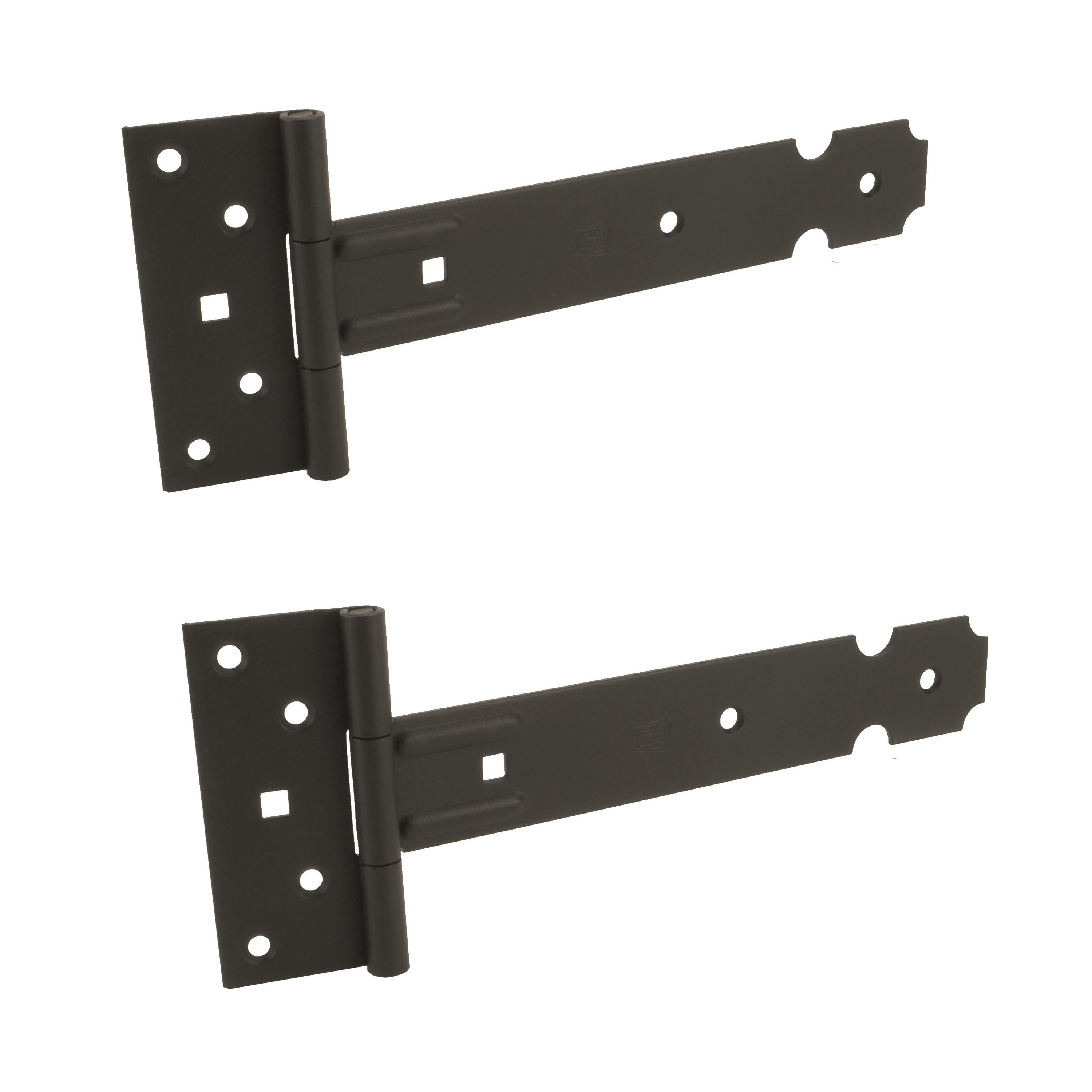 2x Poortscharnieren-hekwerk kruisheng scharnieren staal zwart epoxy 25 x 3.5 cm
