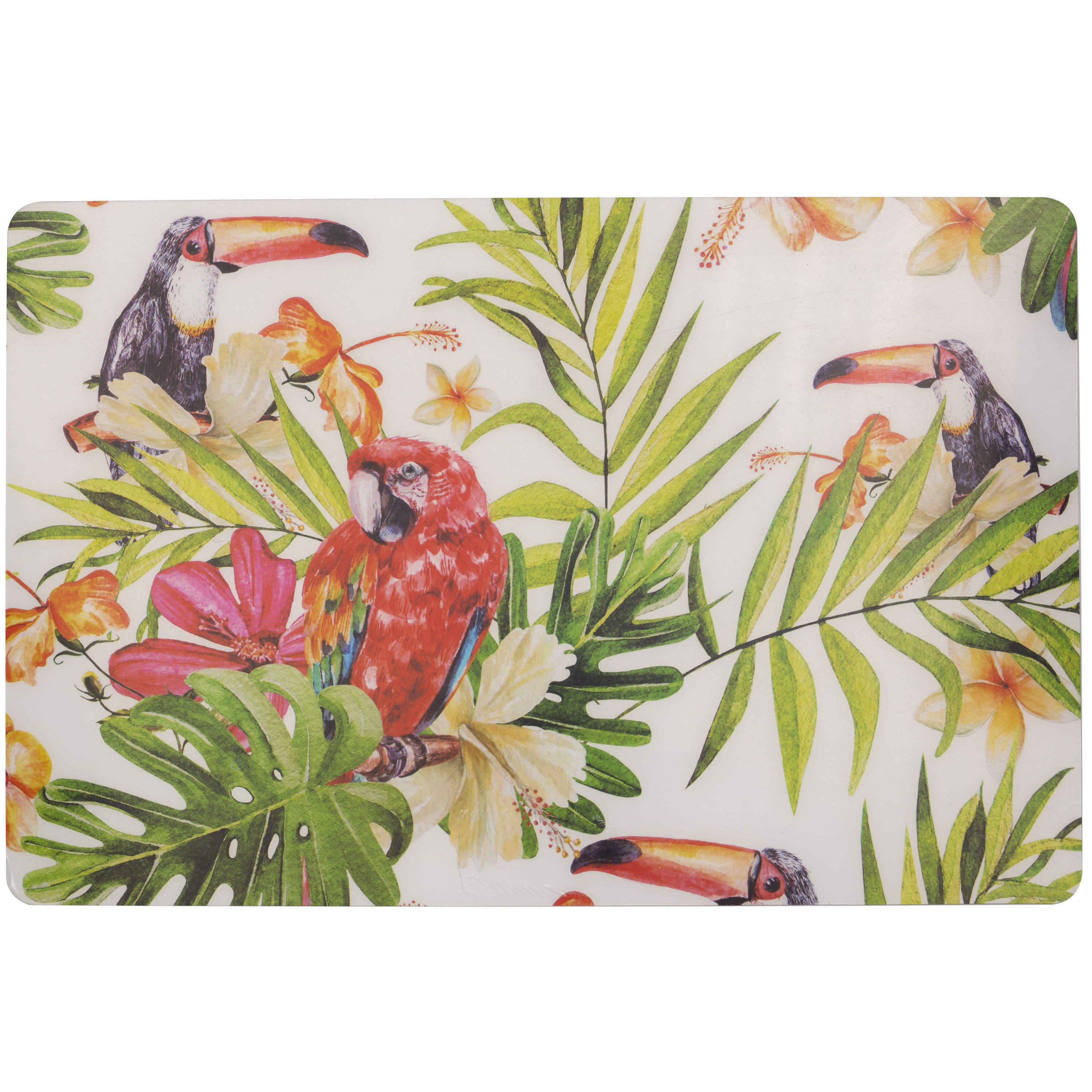 Cosy & Trendy 2x Rechthoekige placemats tropische toekan print 29 x cm -