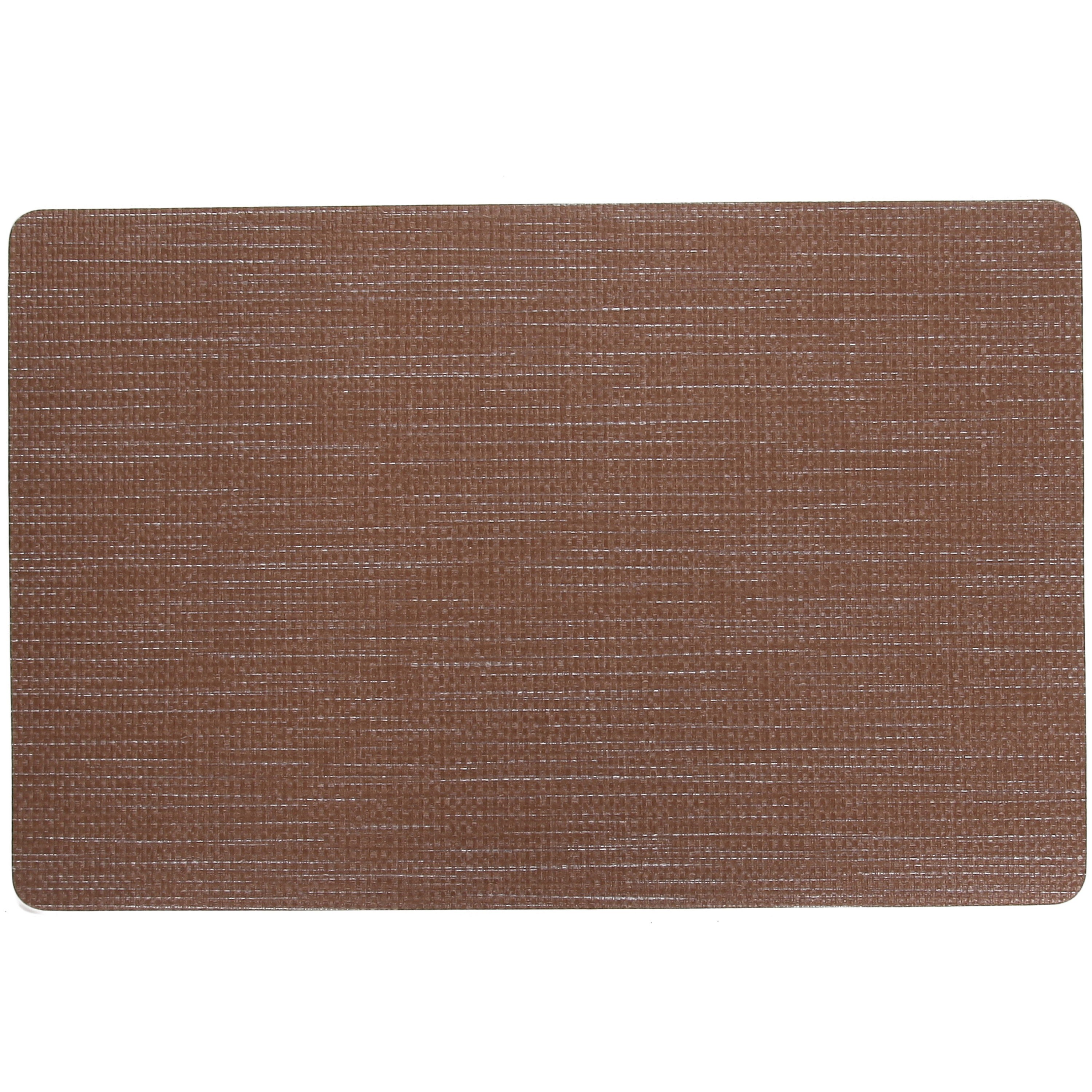 Cosy & Trendy 2x Rechthoekige placemats vinyl bruin 29 x cm -
