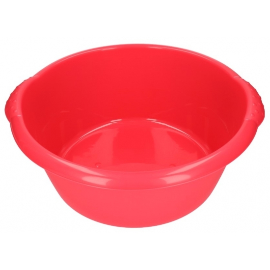 2x Rode afwasbak-afwasteiltje rond 15 liter