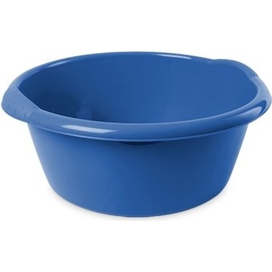 2x Ronde afwasteilen-afwasbakken blauw 3 liter 25 x 10,5 cm