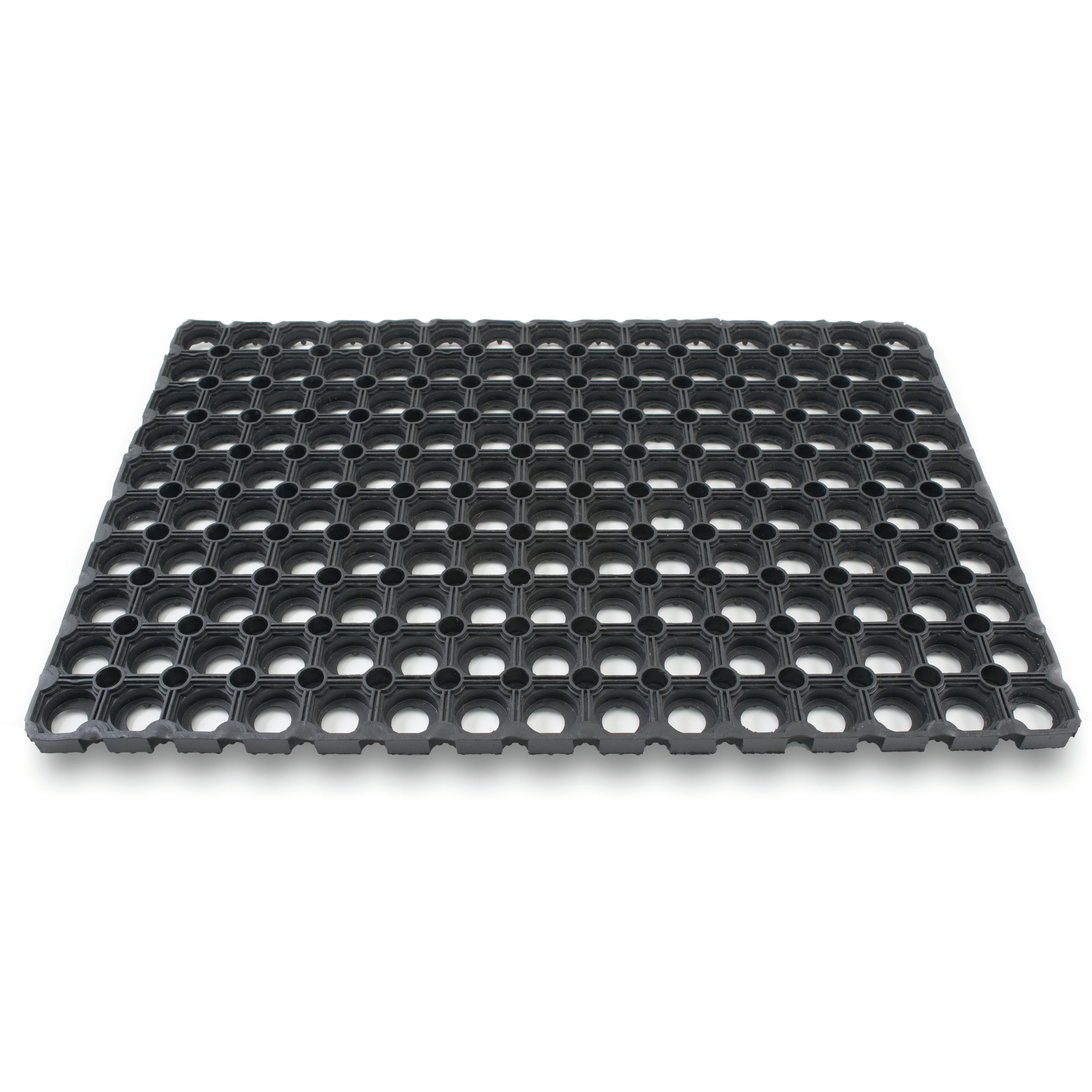2x Rubberen deurmatten/schoonloopmatten zwart 40 x 60 cm - Deurmat schoonloopmat - Inloopmat/inloopmatten - Buitenmatten - Voeten vegen