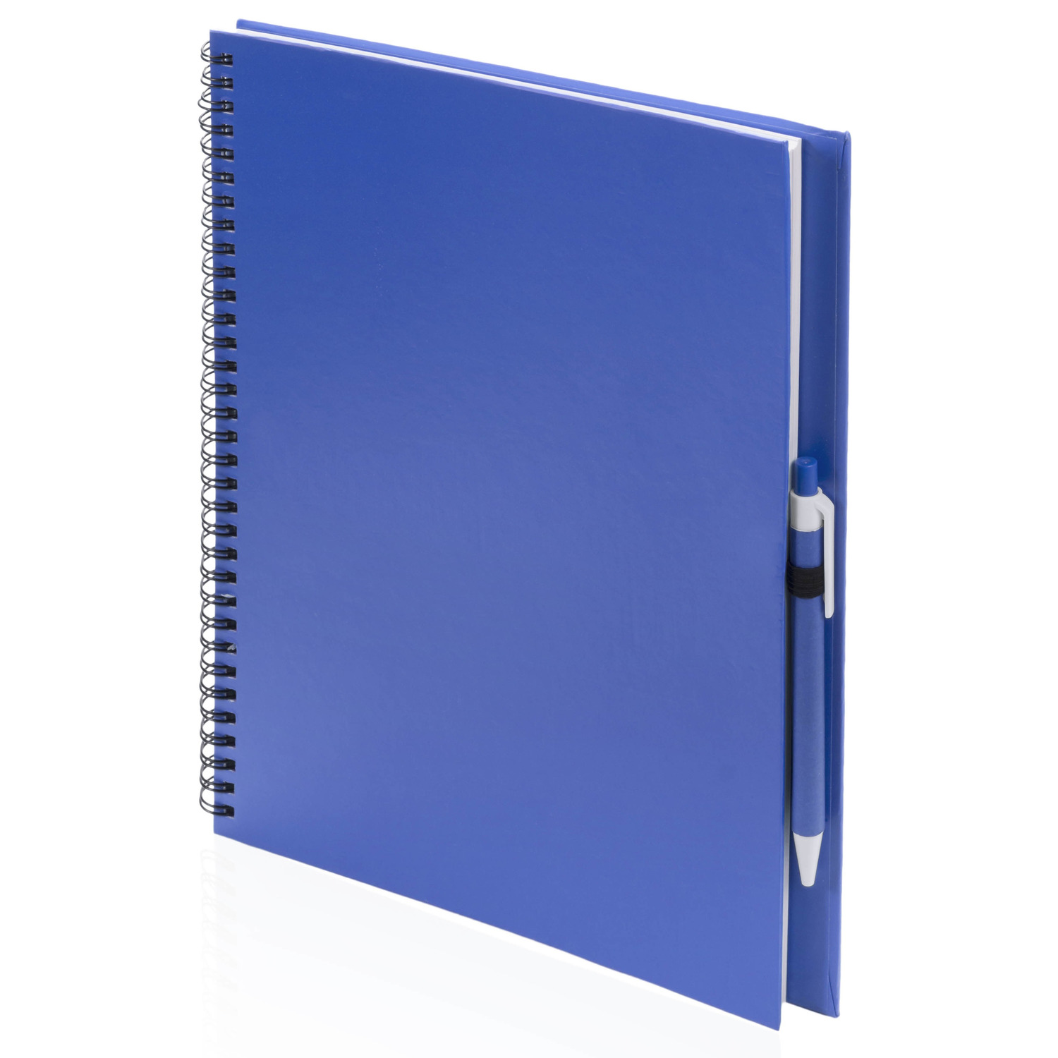 2x Schetsboeken-tekenboeken blauw A4 formaat 80 vellen inclusief pennen