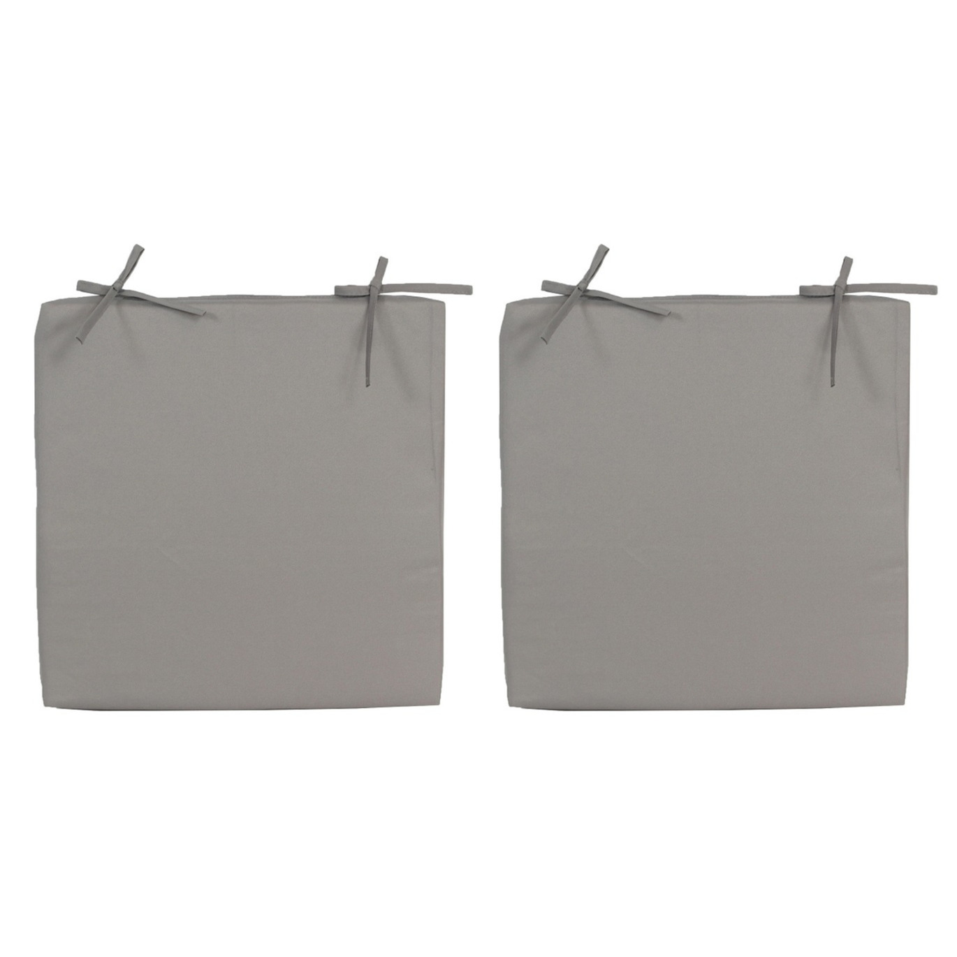 2x Stoelkussens voor binnen en buiten in de kleur grijs 40 x 40 cm Tuinkussens voor buitenstoelen.