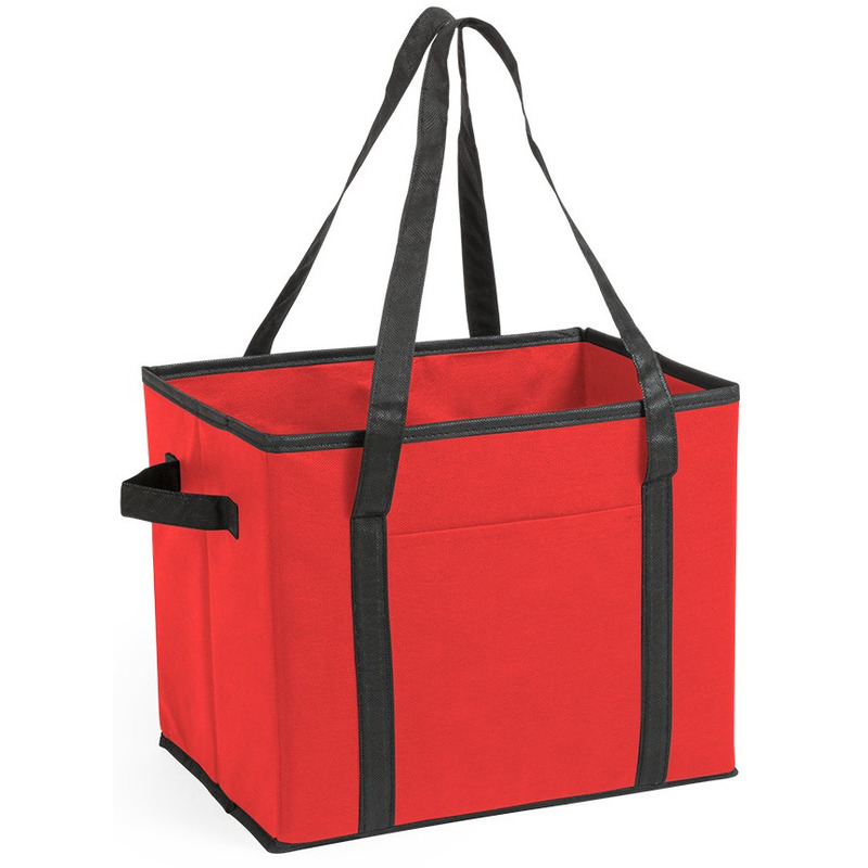 2x stuks auto kofferbak-kasten organizer tassen rood vouwbaar 34 x 28 x 25 cm