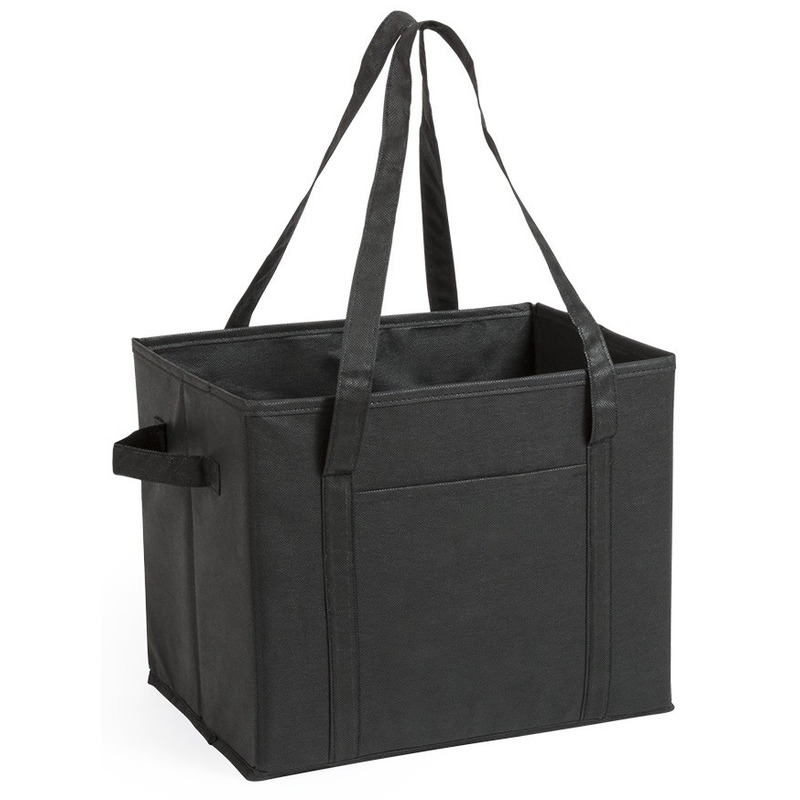 2x stuks auto kofferbak-kasten organizer tassen zwart vouwbaar 34 x 28 x 25 cm
