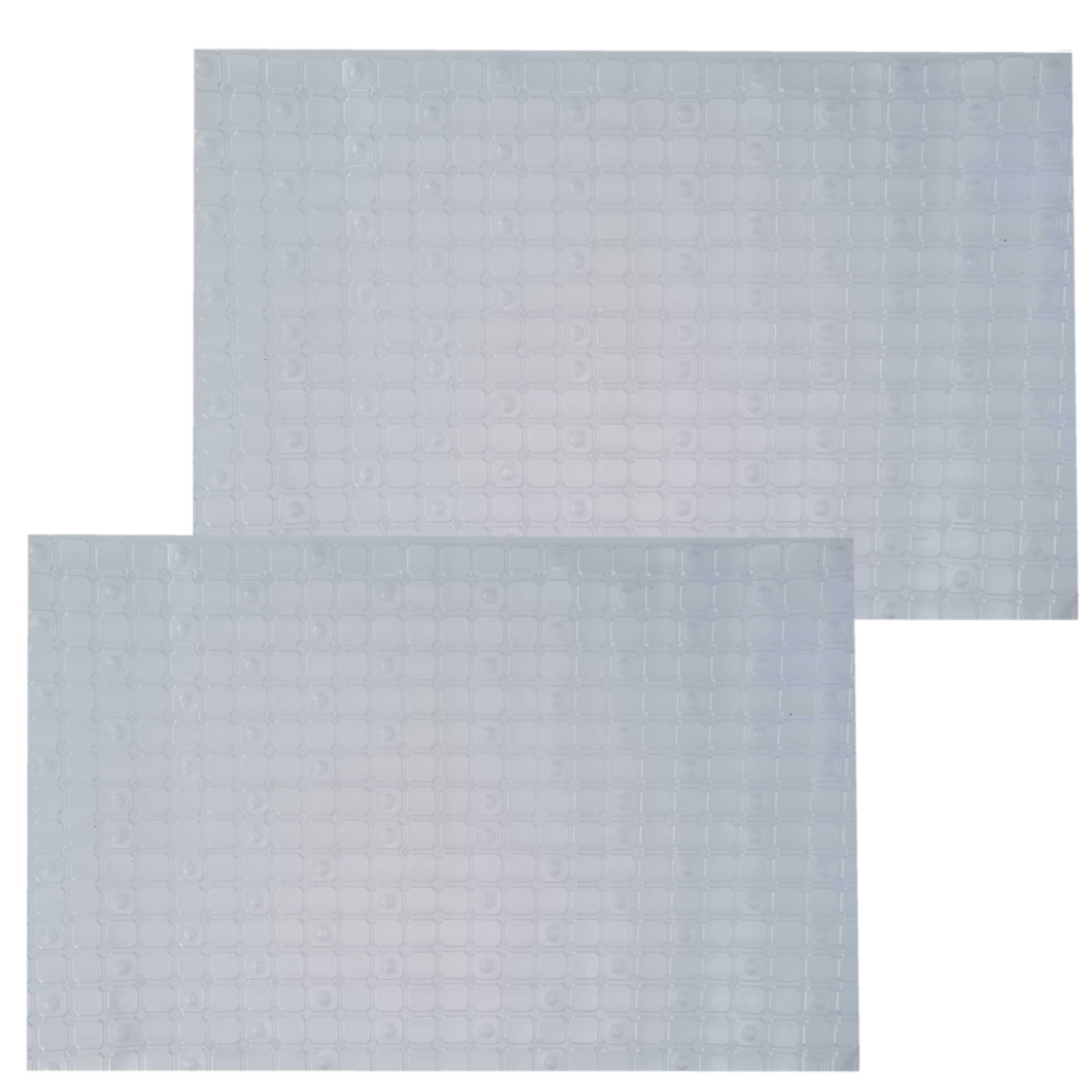 2x stuks badmatten-douchematten anti-slip transparant geweven patroon 50 x 50 cm