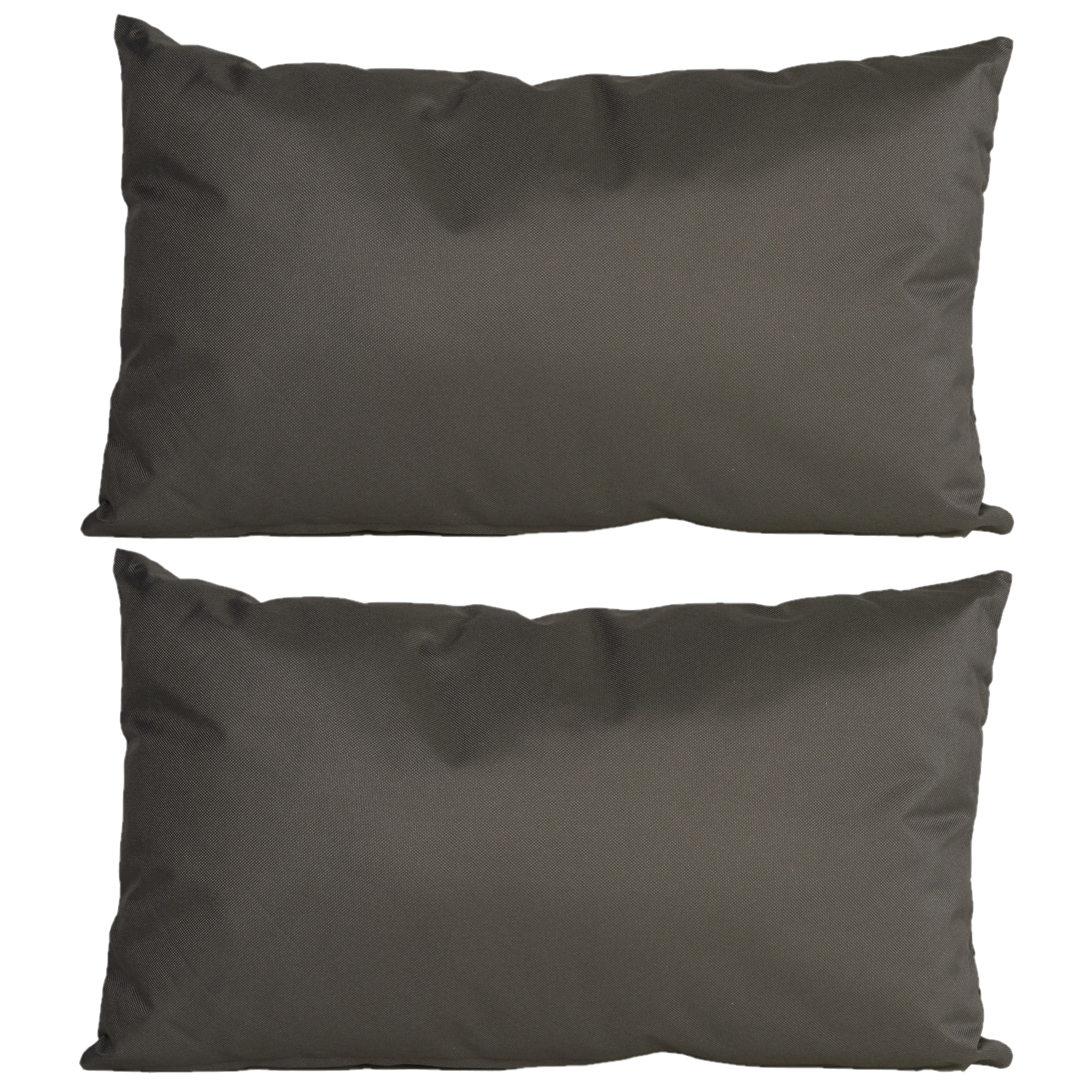 2x stuks bank-sier kussens voor binnen en buiten in de kleur antraciet grijs 30 x 50 cm Tuinkussens