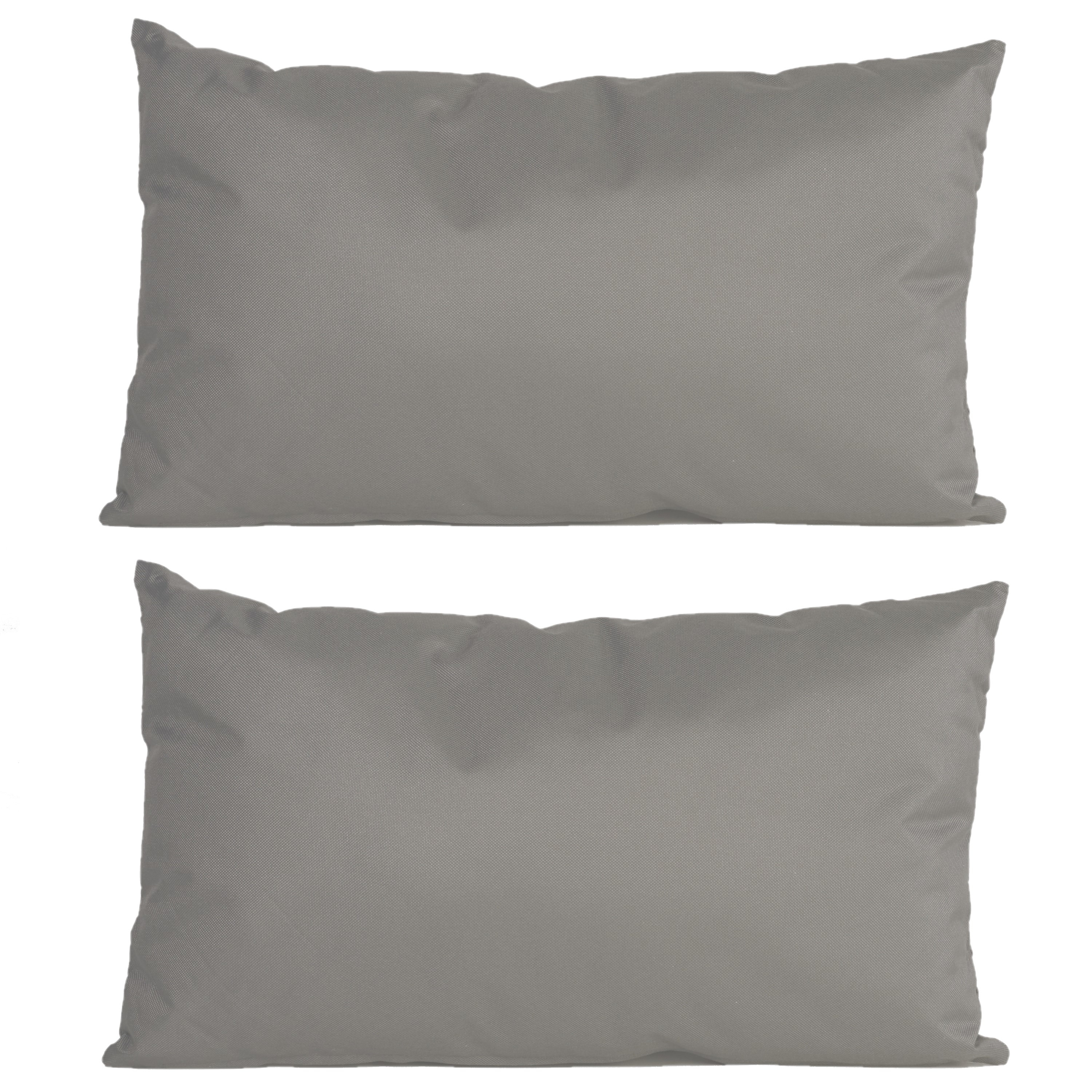 2x stuks bank-sier kussens voor binnen en buiten in de kleur grijs 30 x 50 cm Tuinkussens voor buite
