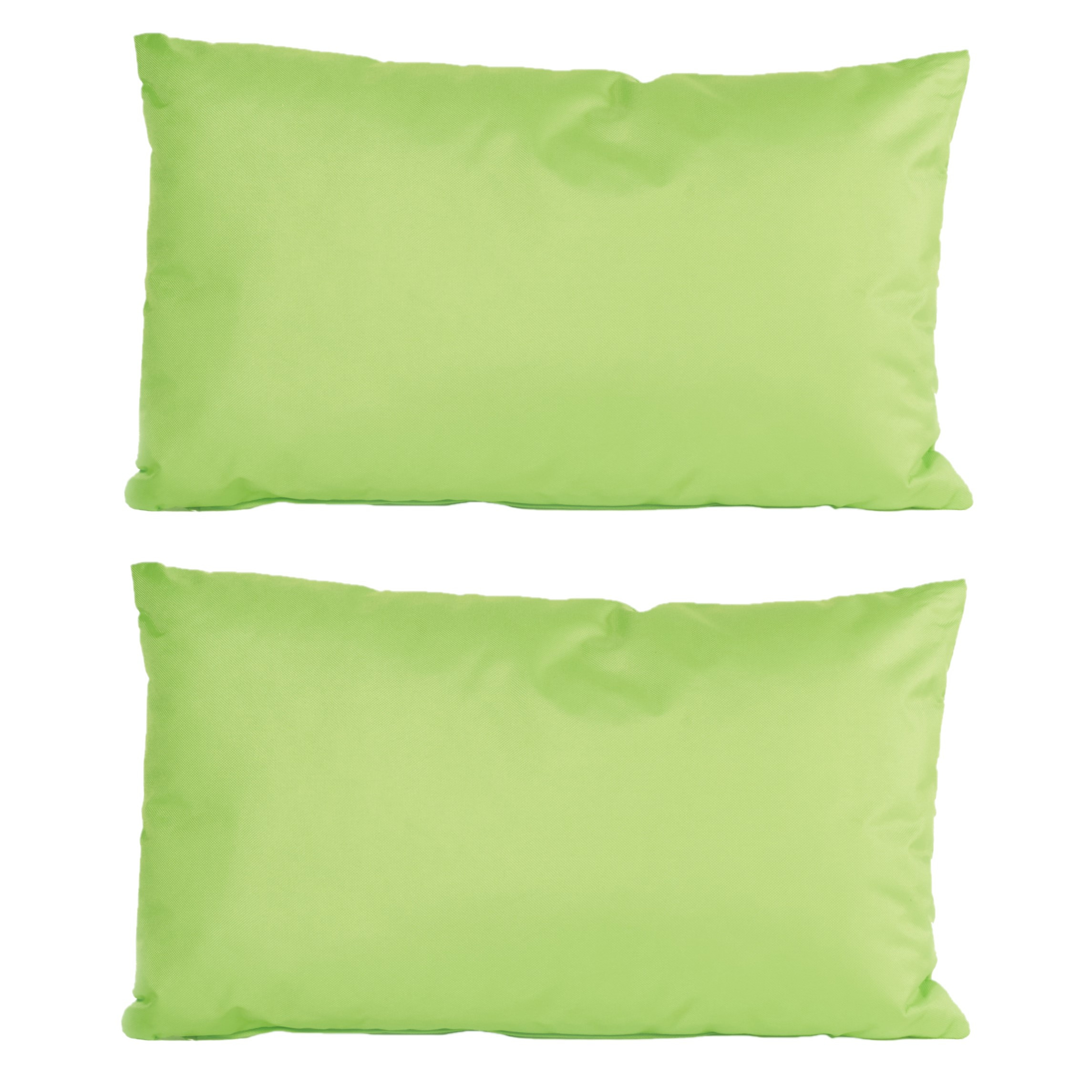 2x stuks bank-sier kussens voor binnen en buiten in de kleur groen 30 x 50 cm Tuinkussens voor buite