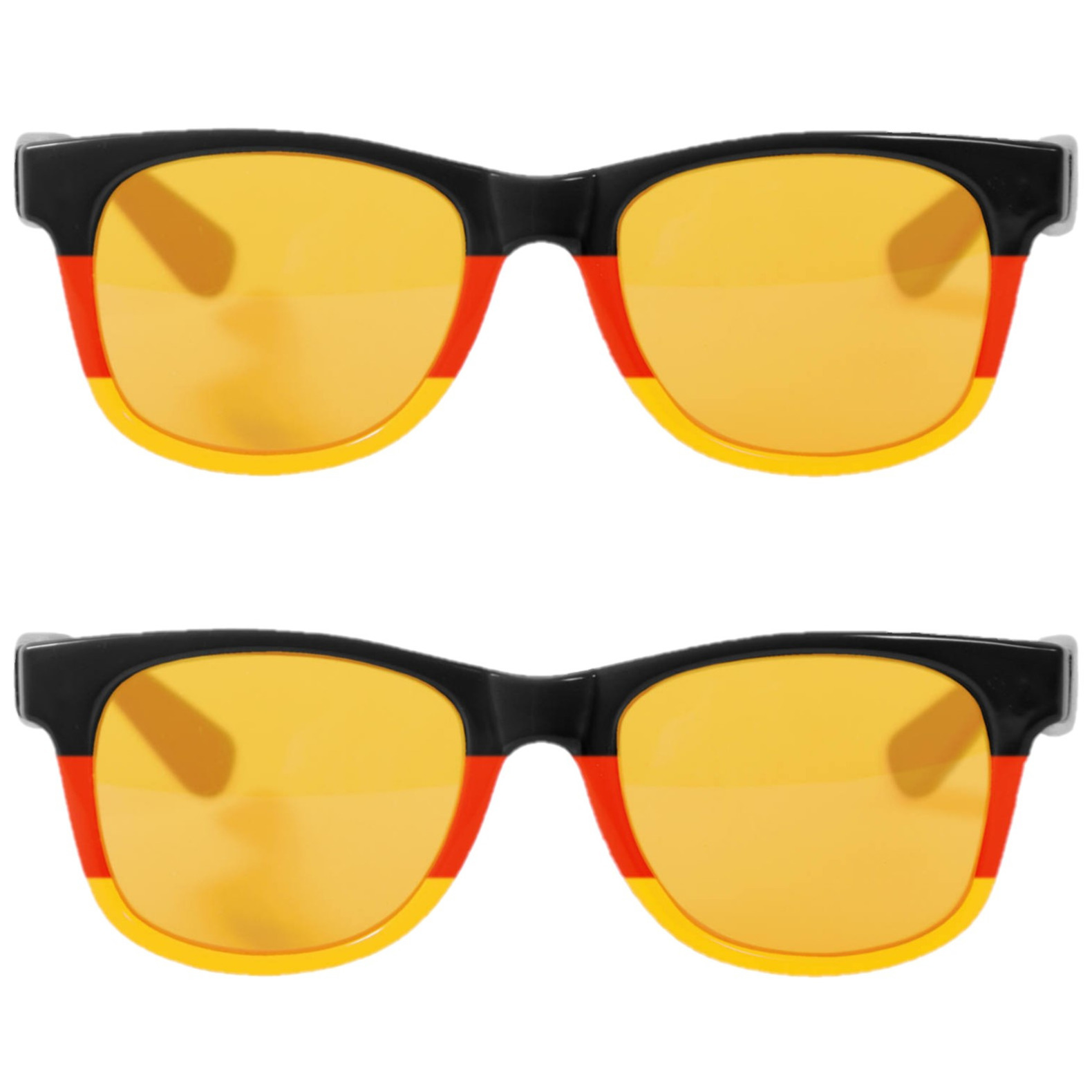 2x stuks blues type verkleed bril zwart, rood en geel -
