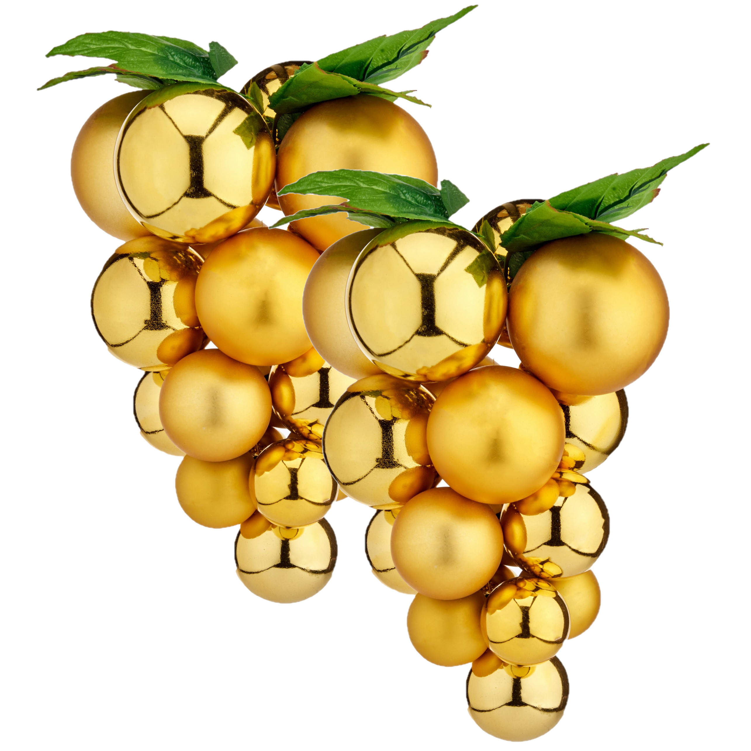 2x stuks decoratie druiventros goud van kunststof 20 cm -