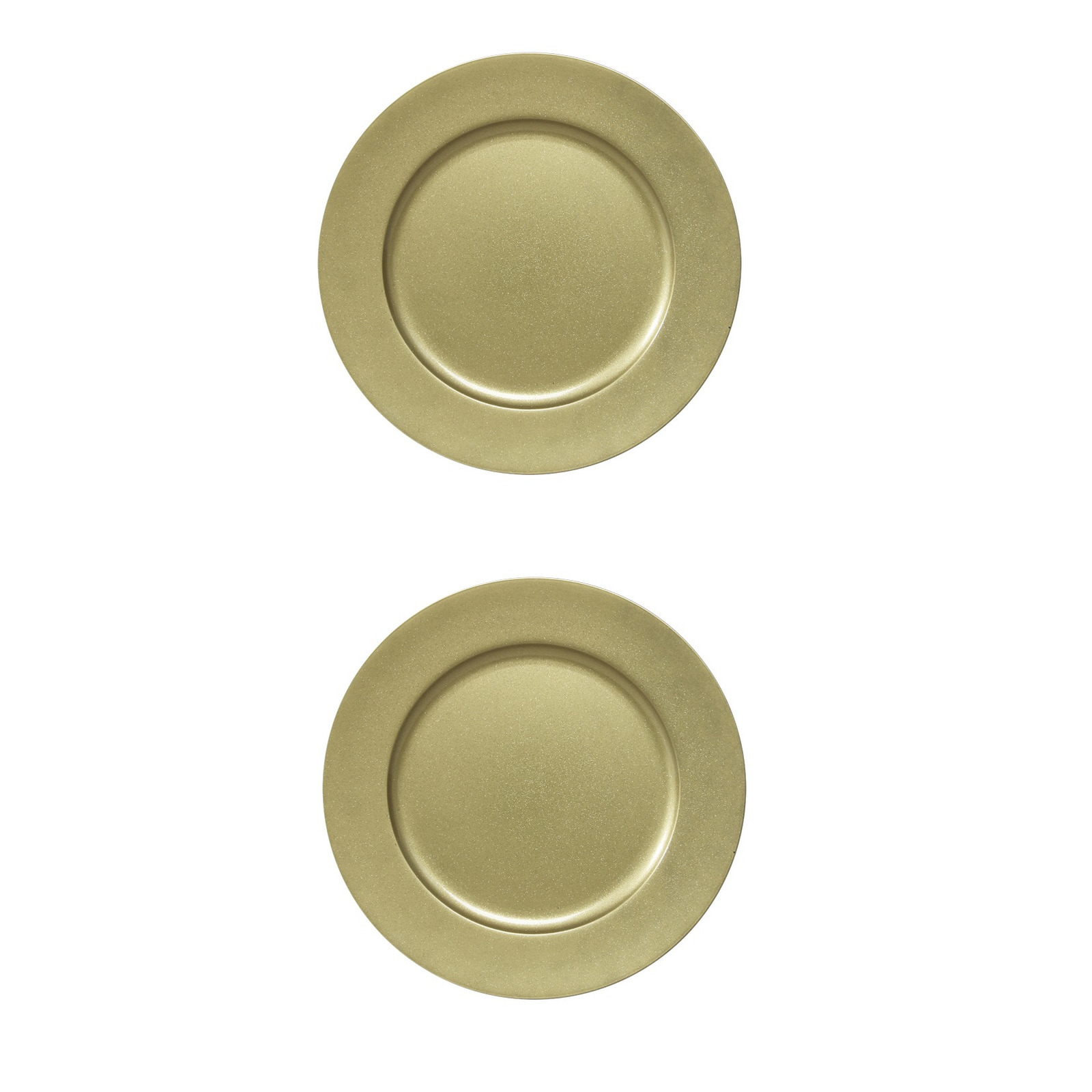 2x stuks diner borden-onderborden goud met glitters 33 cm