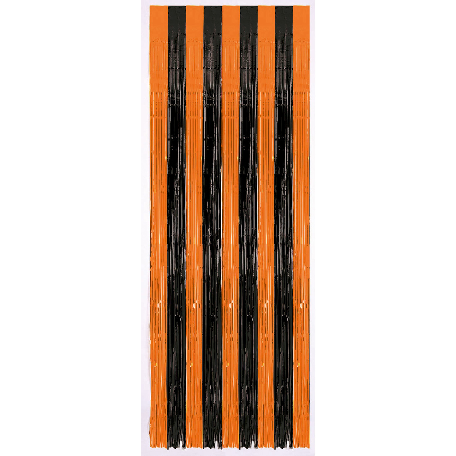 2x stuks folie deurgordijn zwart-oranje metallic 243 x 91 cm