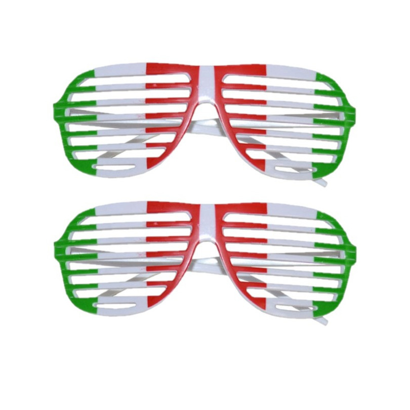 2x stuks italie lamellen supporters bril voor volwassenen