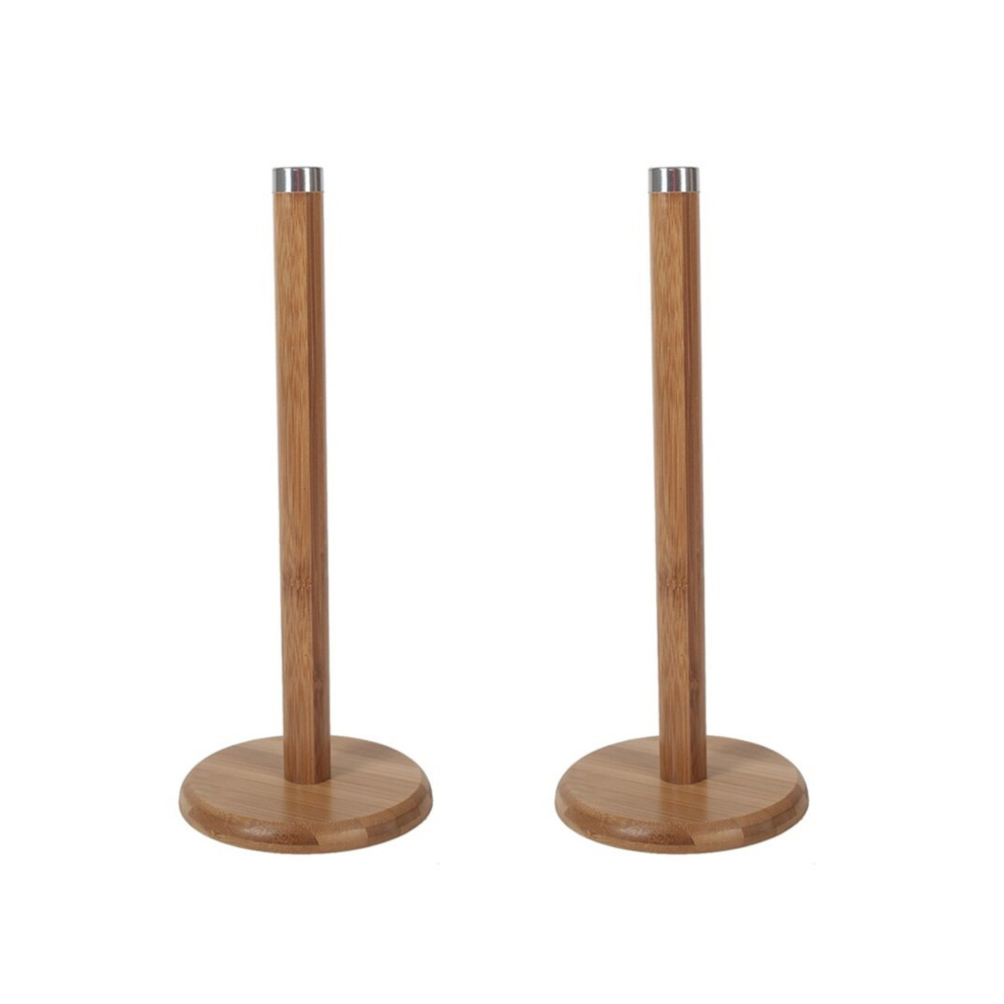 2x stuks keukenrollen houder bamboe hout 32 cm