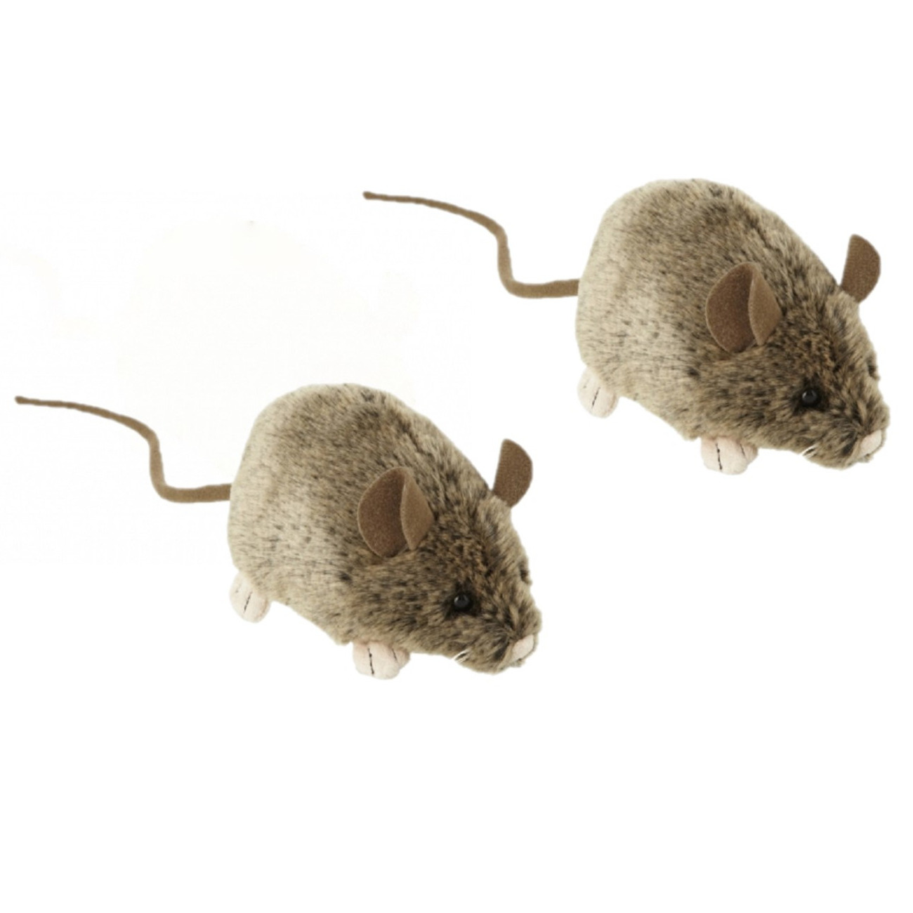 2x stuks knuffel muis-muizen van 12 cm