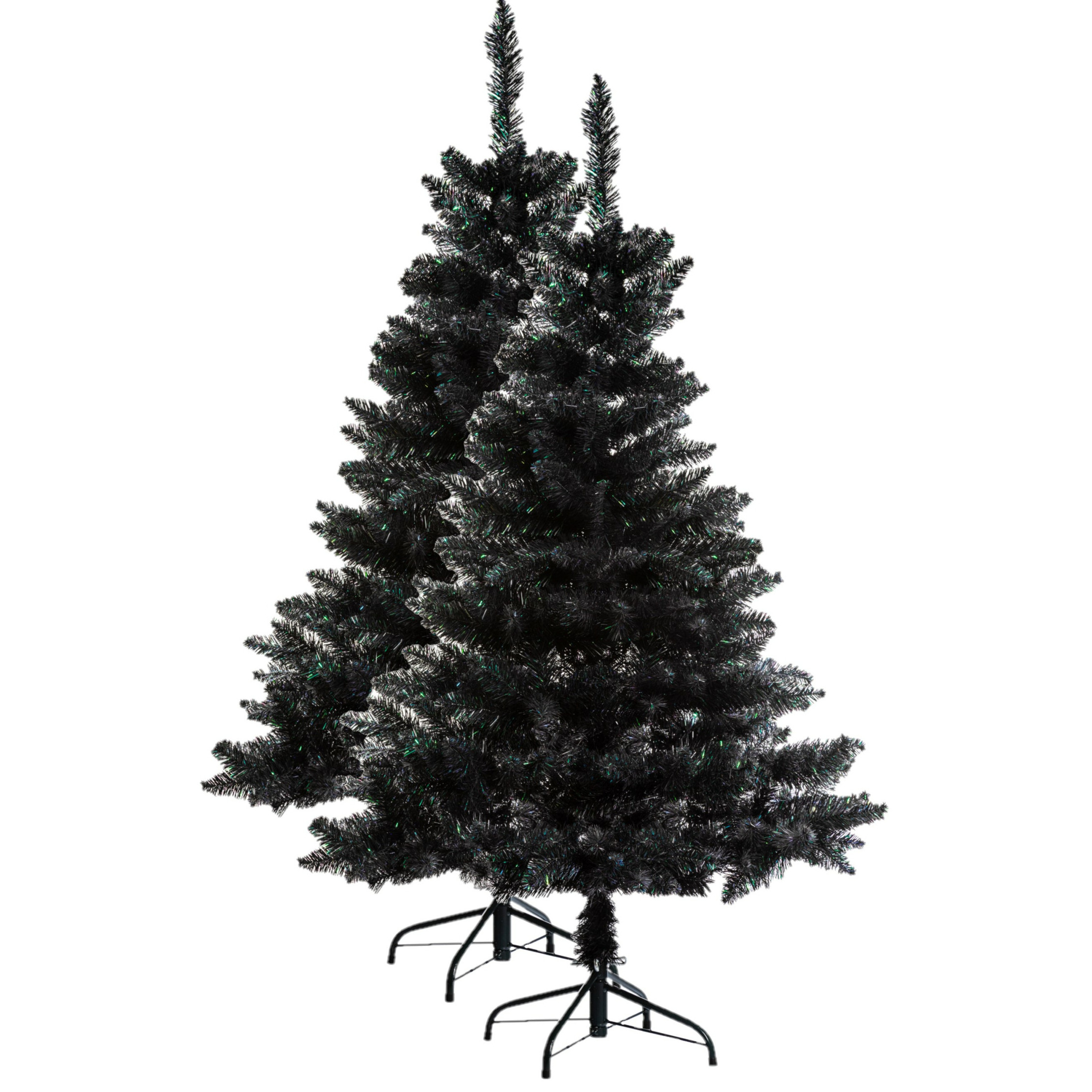 2x stuks kunst kerstbomen-kunstbomen zwart H180 cm