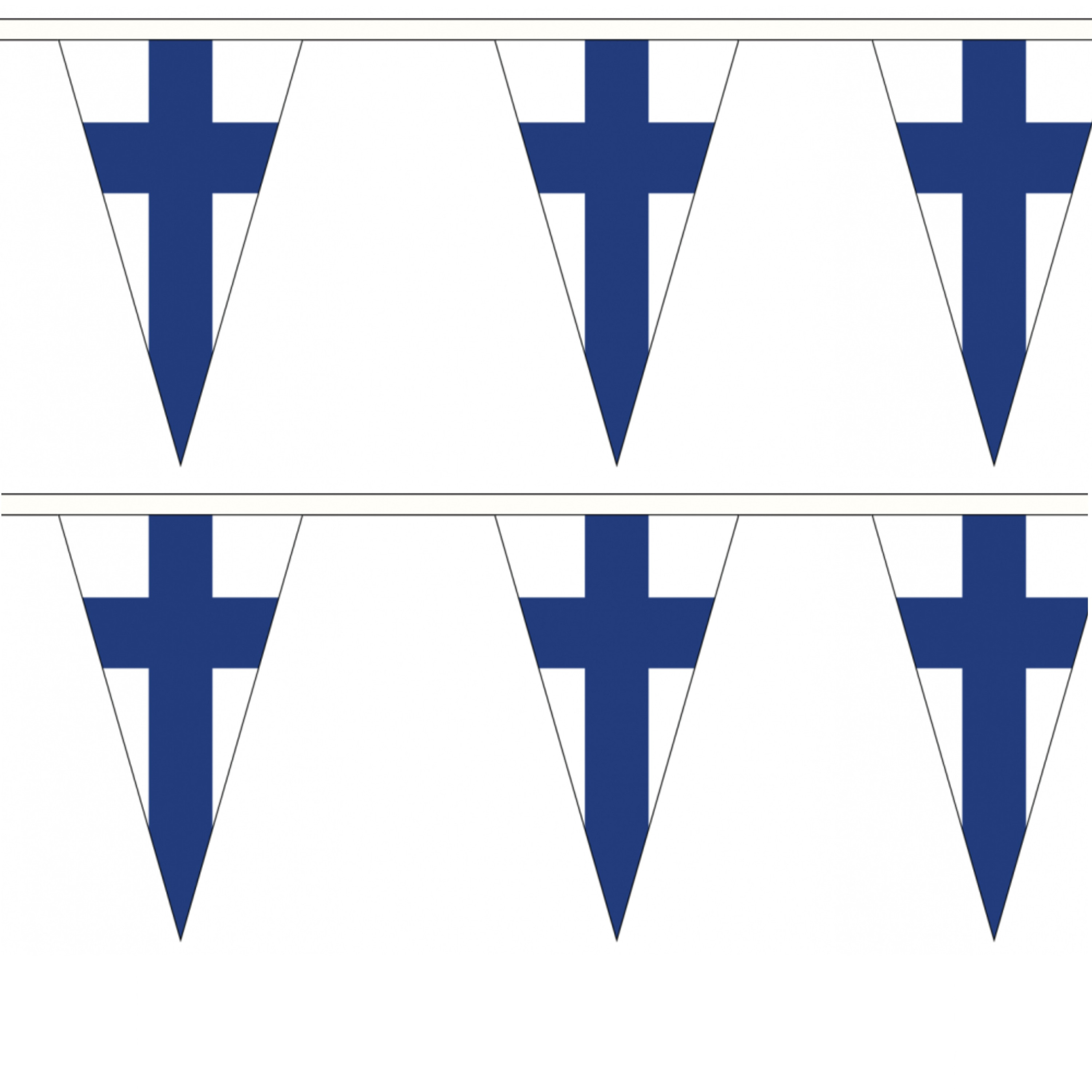 2x stuks luxe blauw met witte Finland vlaggenlijn 5 meter landen accessoire WK-EK