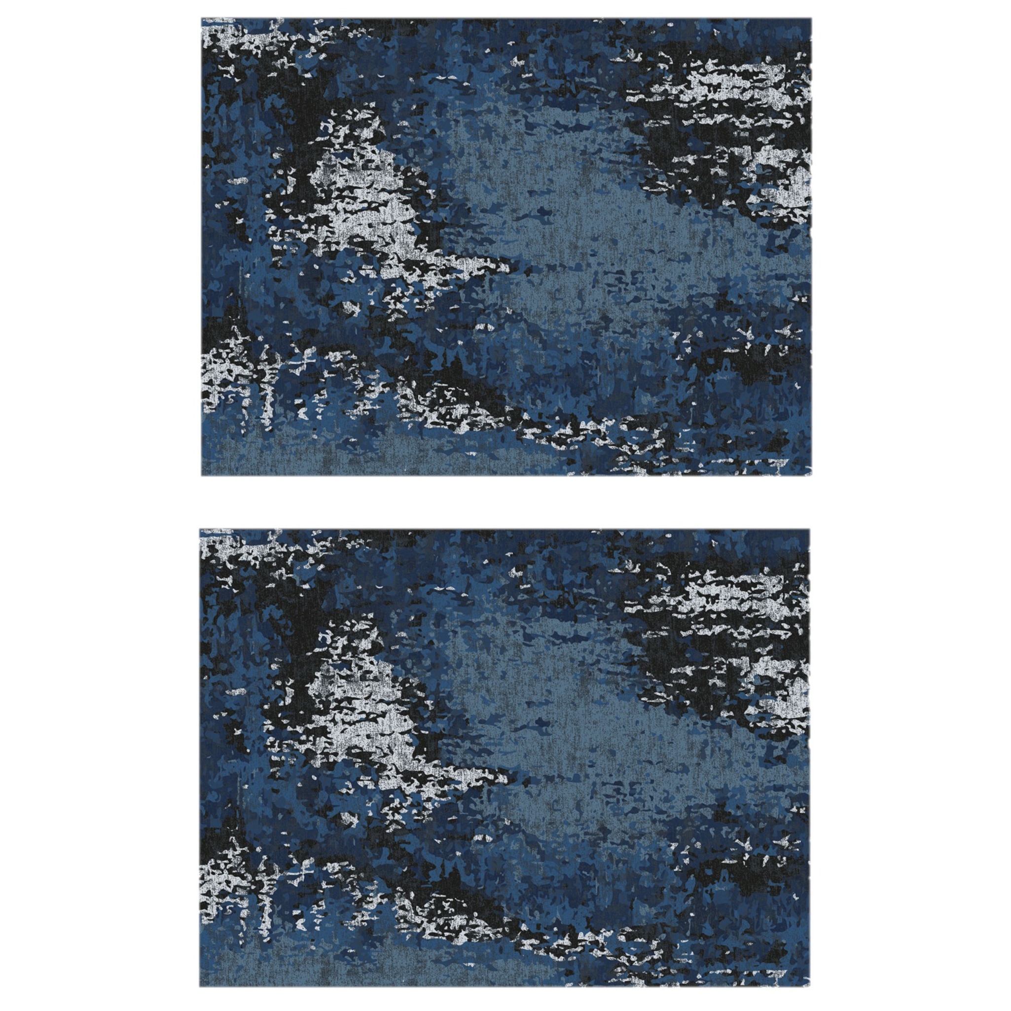 Contento 2x stuks luxe stijlvolle placemats van vinyl x 30 cm blauw/wit -