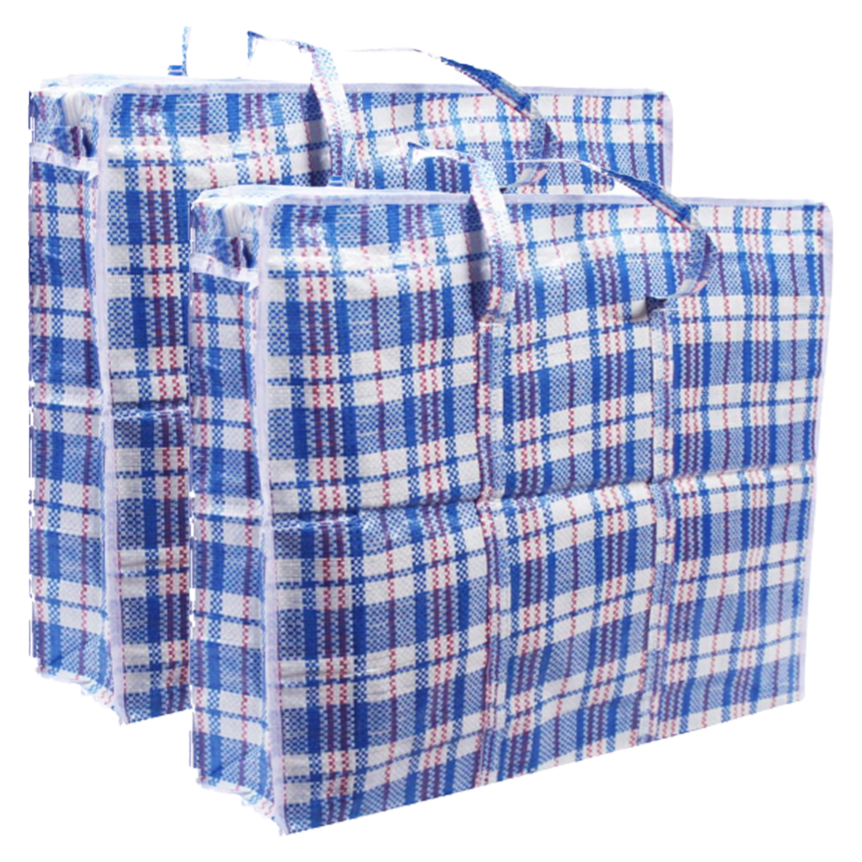 2x stuks opbergtas-hoes voor kussen-deken-dekbed-slaapzak 100x70x30 cm blauw