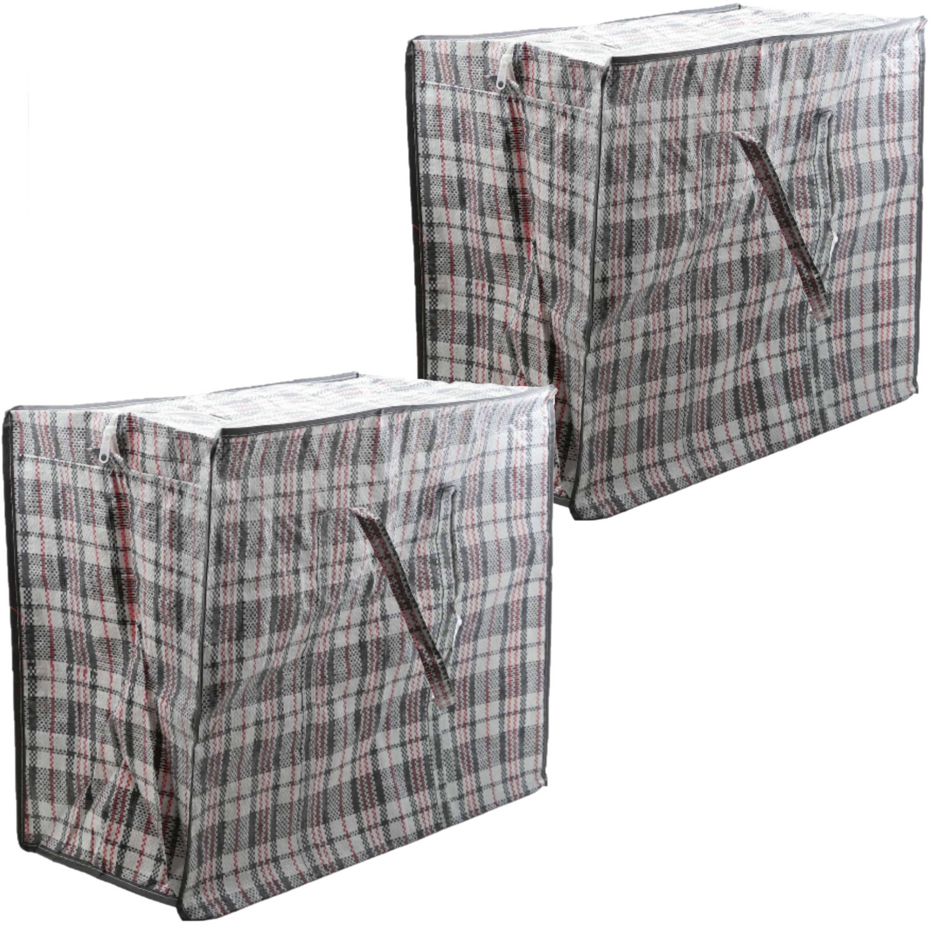 2x stuks opbergtas-hoes voor kussen-deken-dekbed-slaapzak grijs 65 x 30 x 55 cm