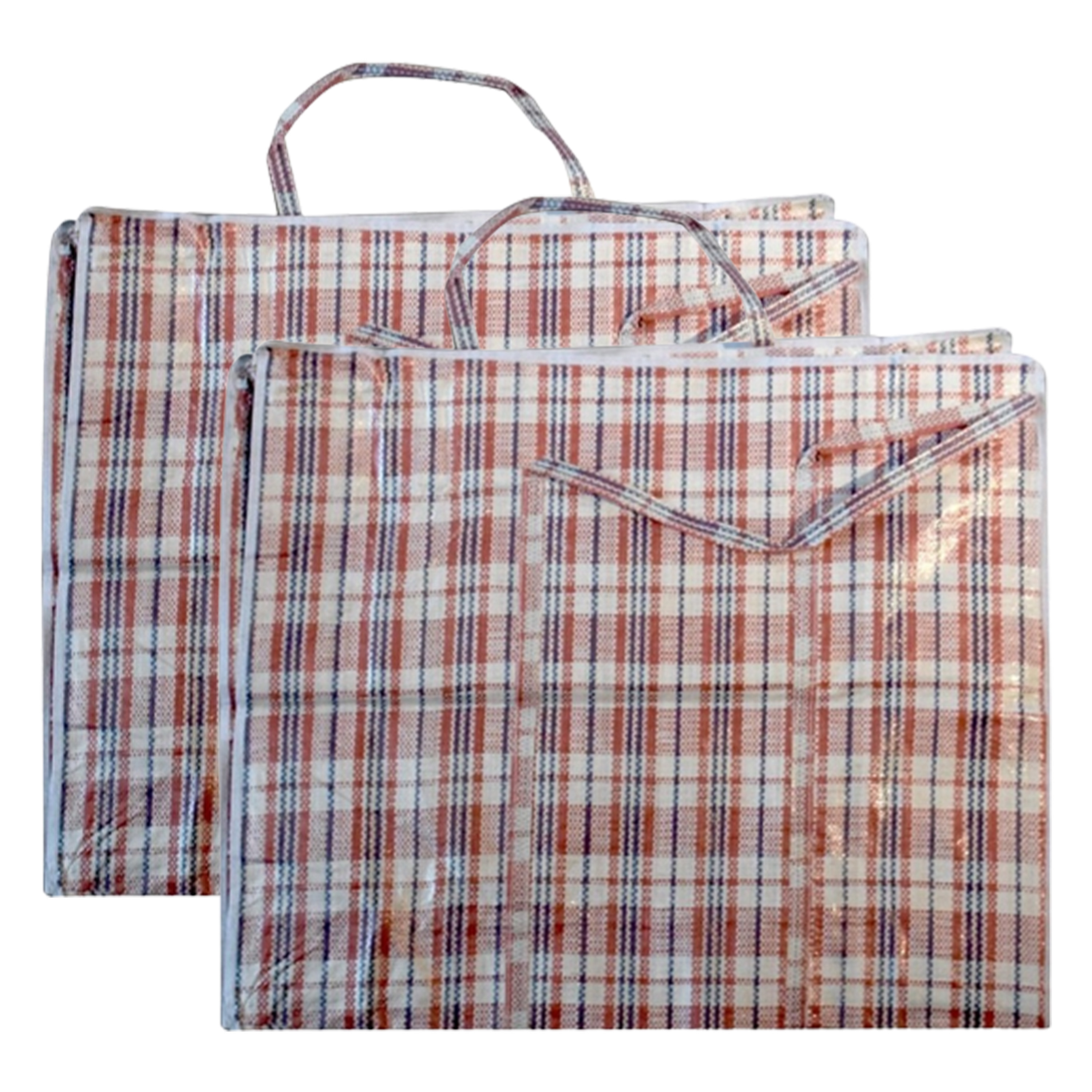 2x stuks opbergtas-hoes voor kussen-deken-dekbed-slaapzak rood 55 x 30 x 50 cm