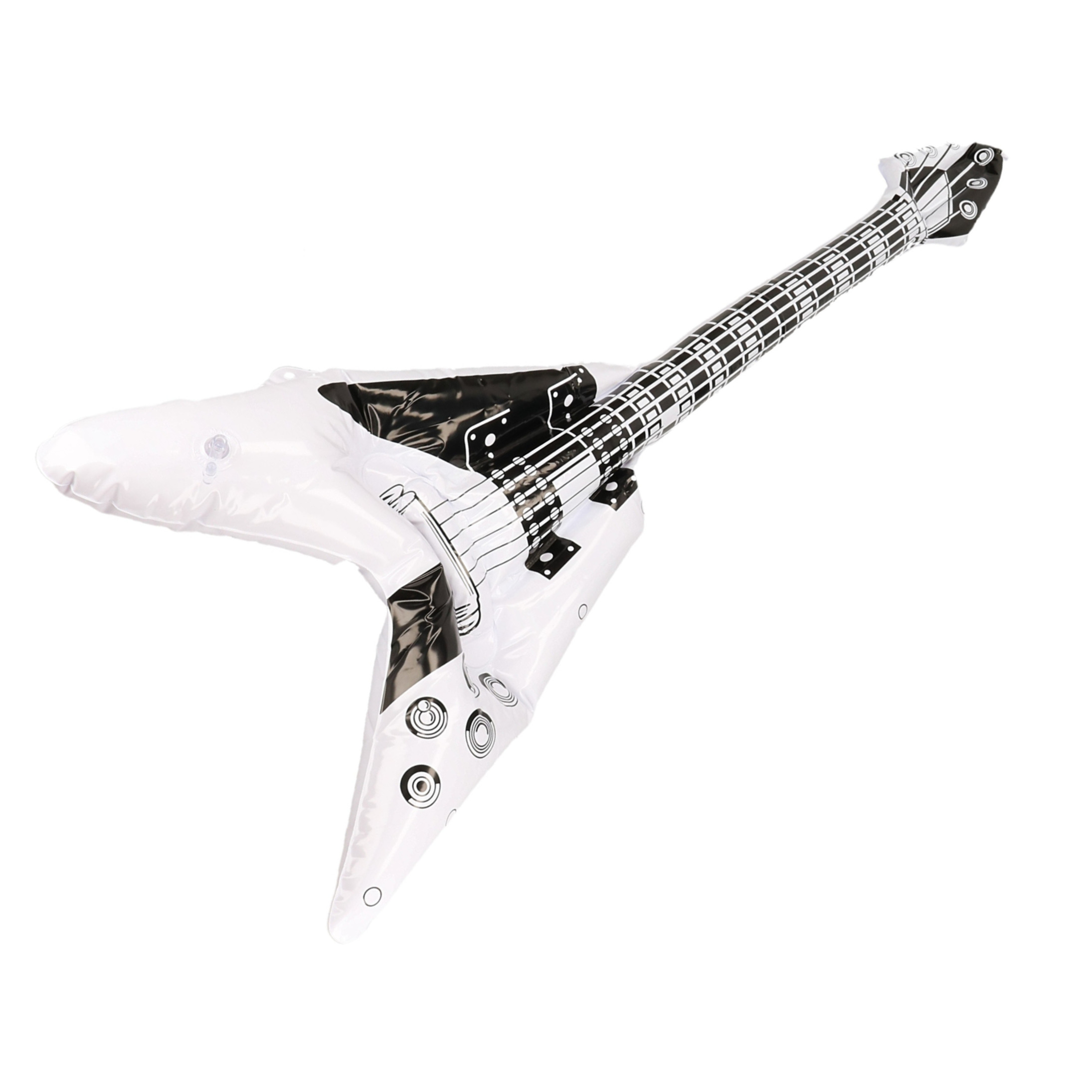 2x stuks opblaasbare rock gitaar muziekinstrument 100 cm wit