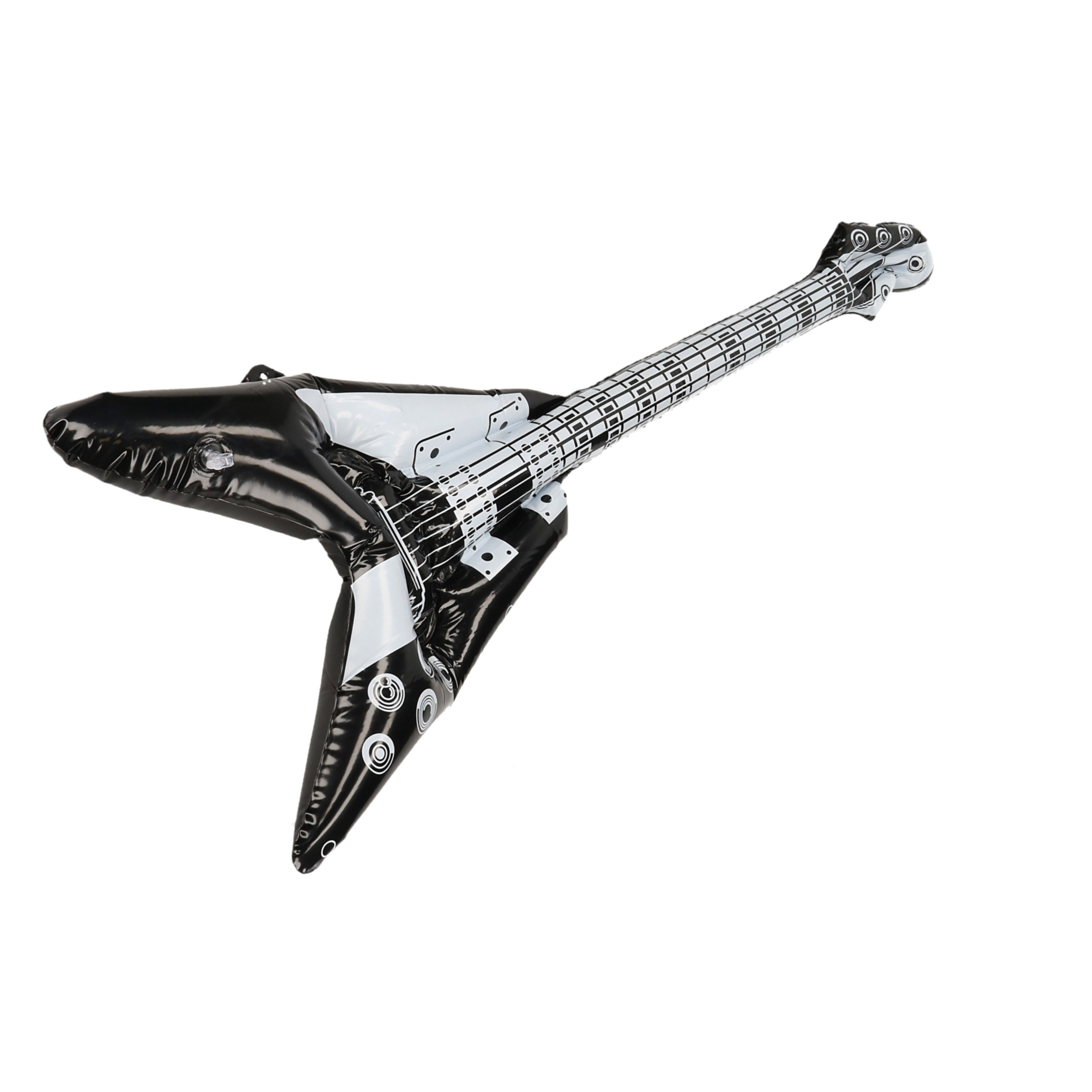 2x stuks opblaasbare rock gitaar muziekinstrument 100 cm zwart-wit
