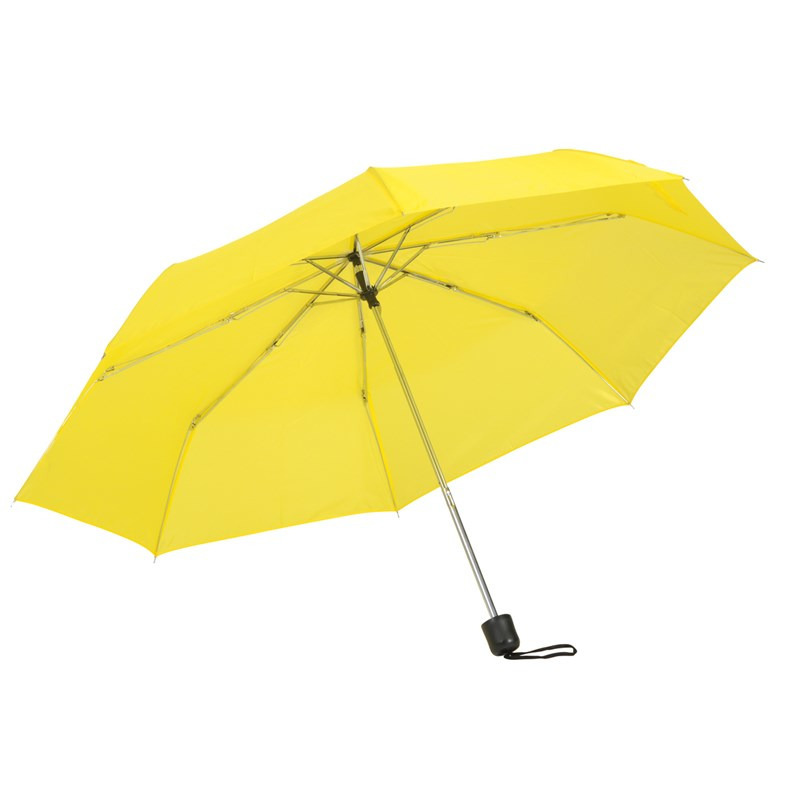 2x stuks opvouwbare mini paraplus geel 96 cm - Voordelige kleine paraplus - Regenbescherming