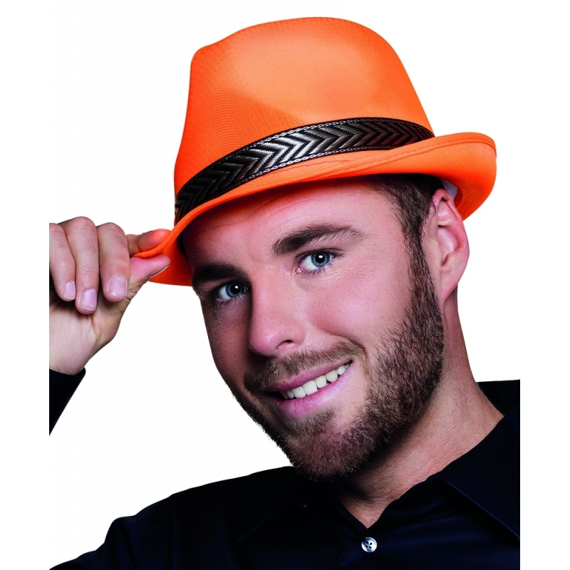 2x stuks oranje trilby hoed voor volwassenen