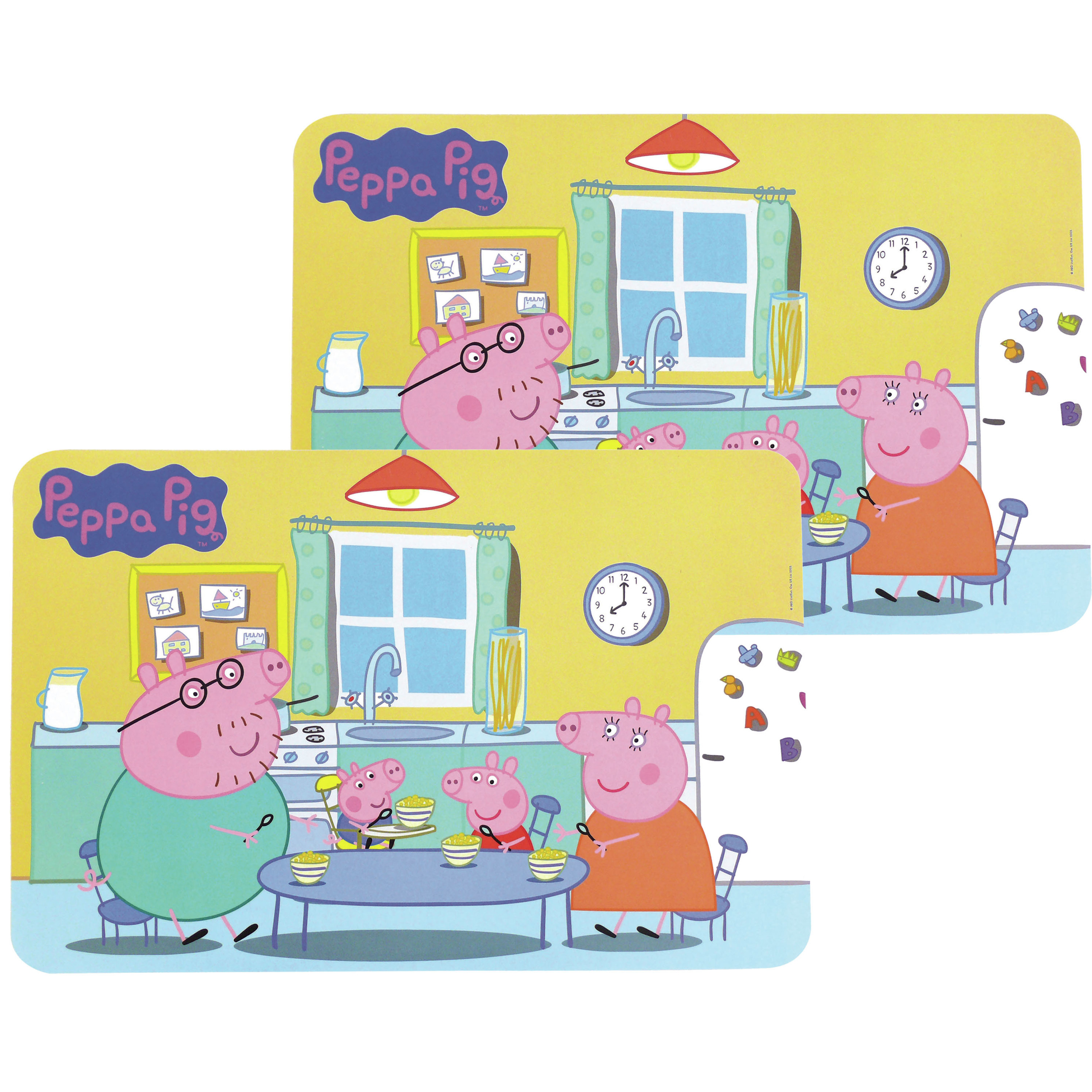 Peppa Pig 2x stuks placemats voor kinderen