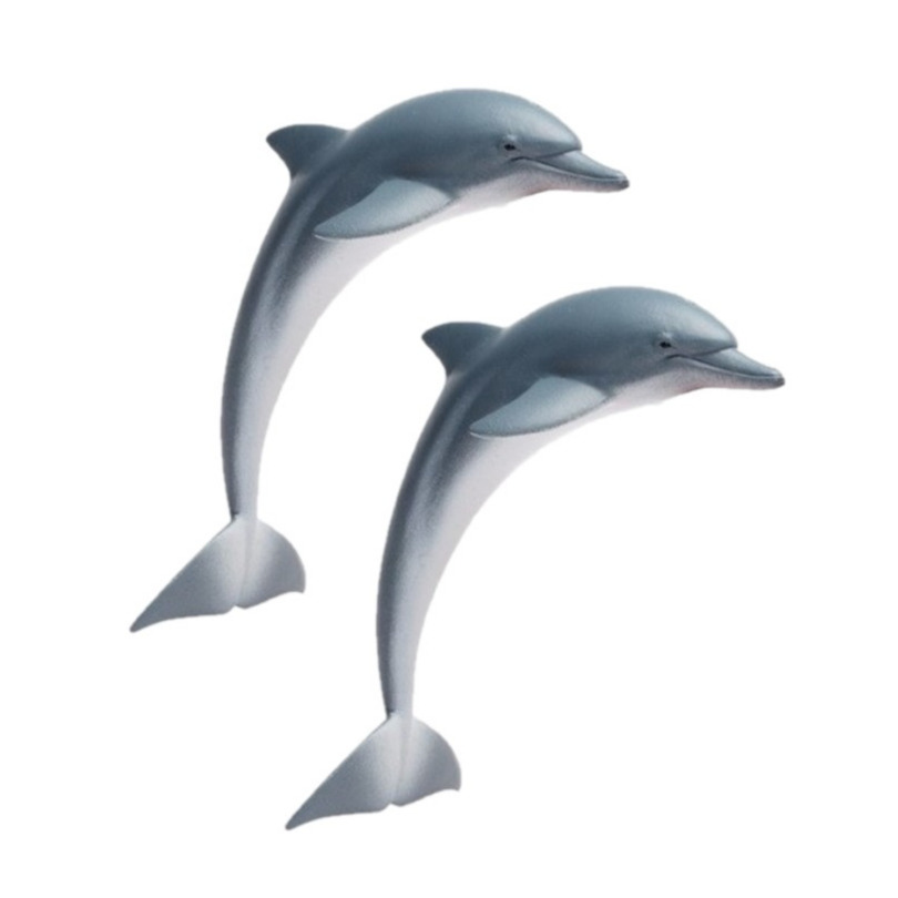 2x stuks plastic speelgoed figuur dolfijn 11 cm