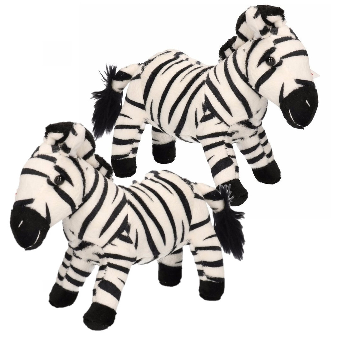 2x stuks pluche zebra knuffel 18 cm
