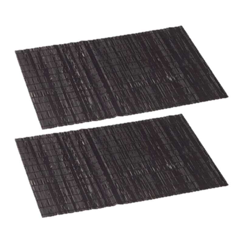 Cepewa 2x stuks rechthoekige bamboe placemats donker bruin 30 x 45 cm -
